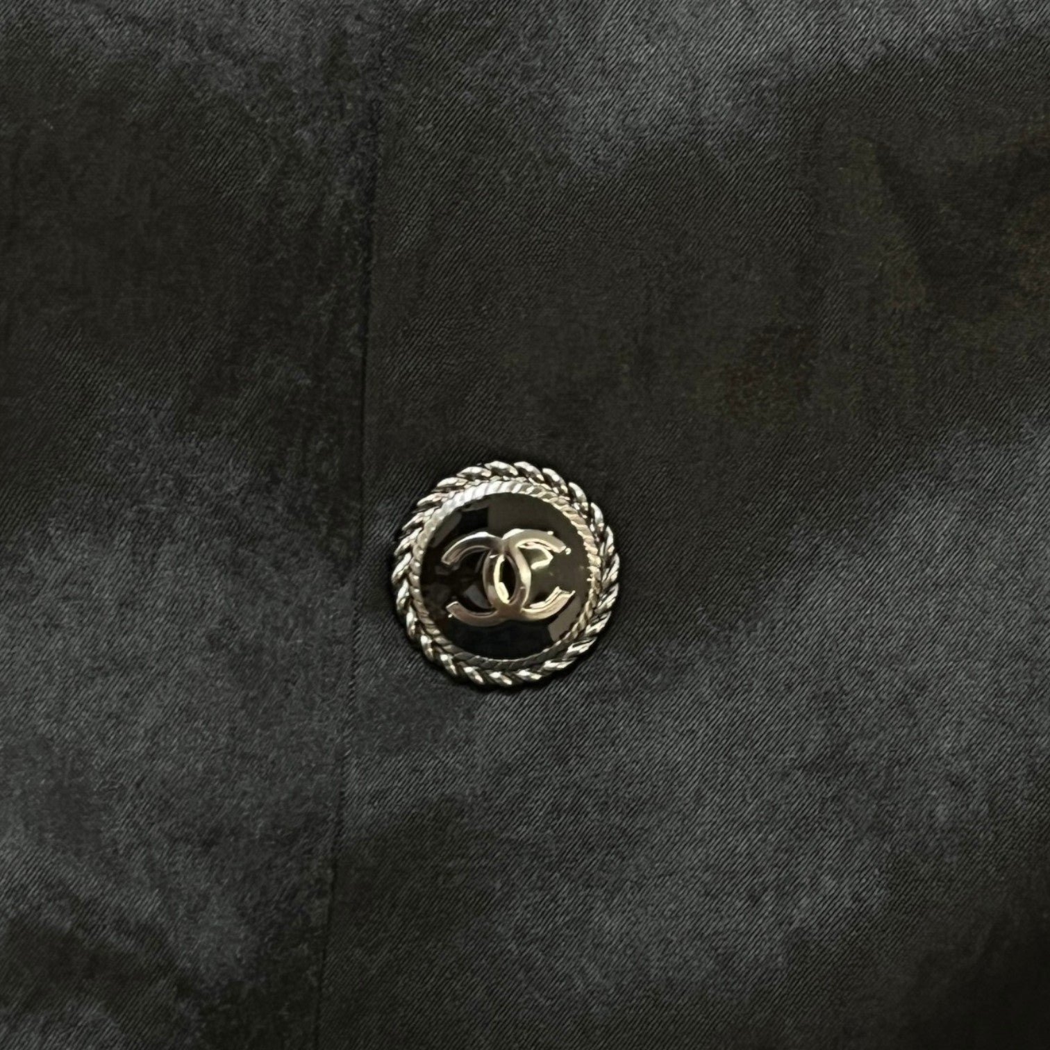 Women's Silk Cc Button Double Breasted Jacket Black Size IT 40 / UK 8