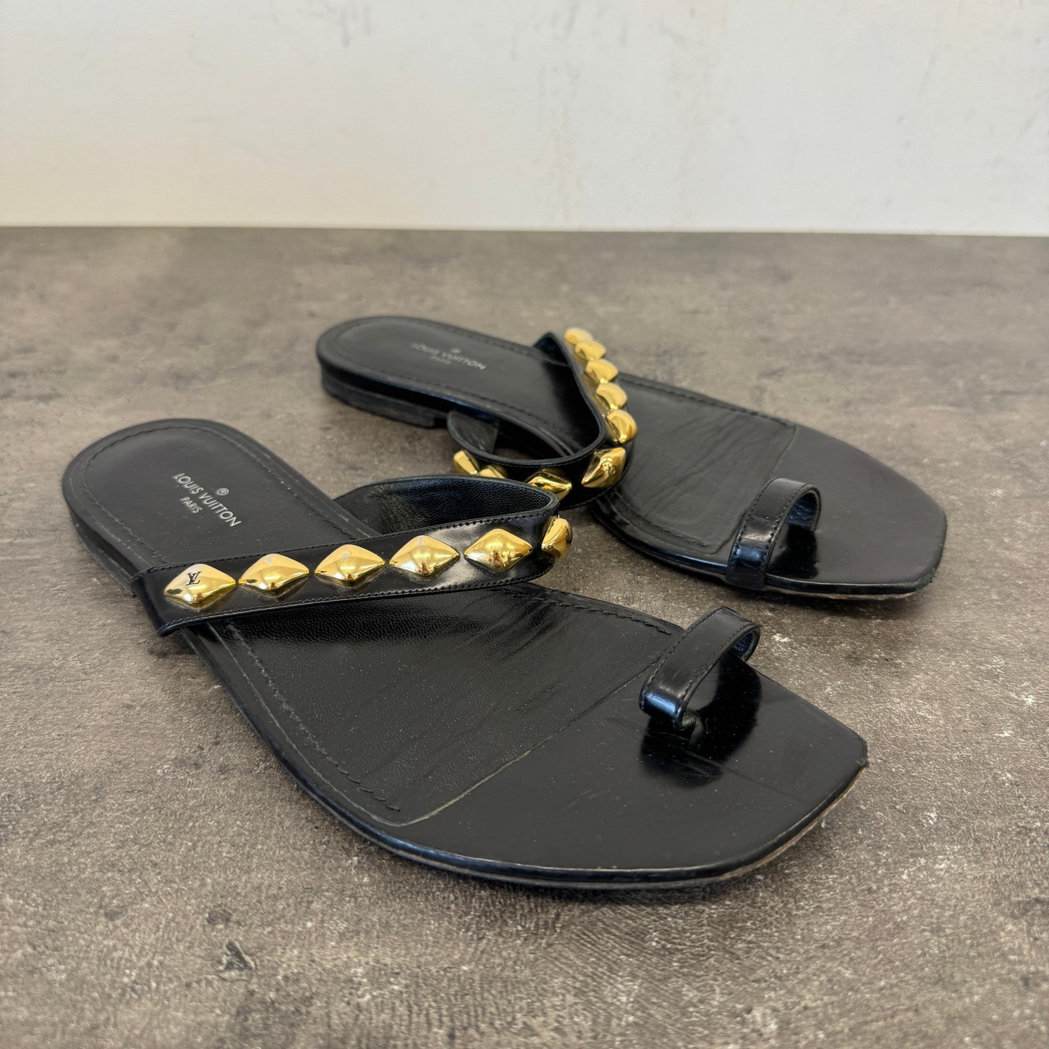 Women's Unchain Toe Ring Flat Sandals Black Size EU 37.5 / UK 4.5