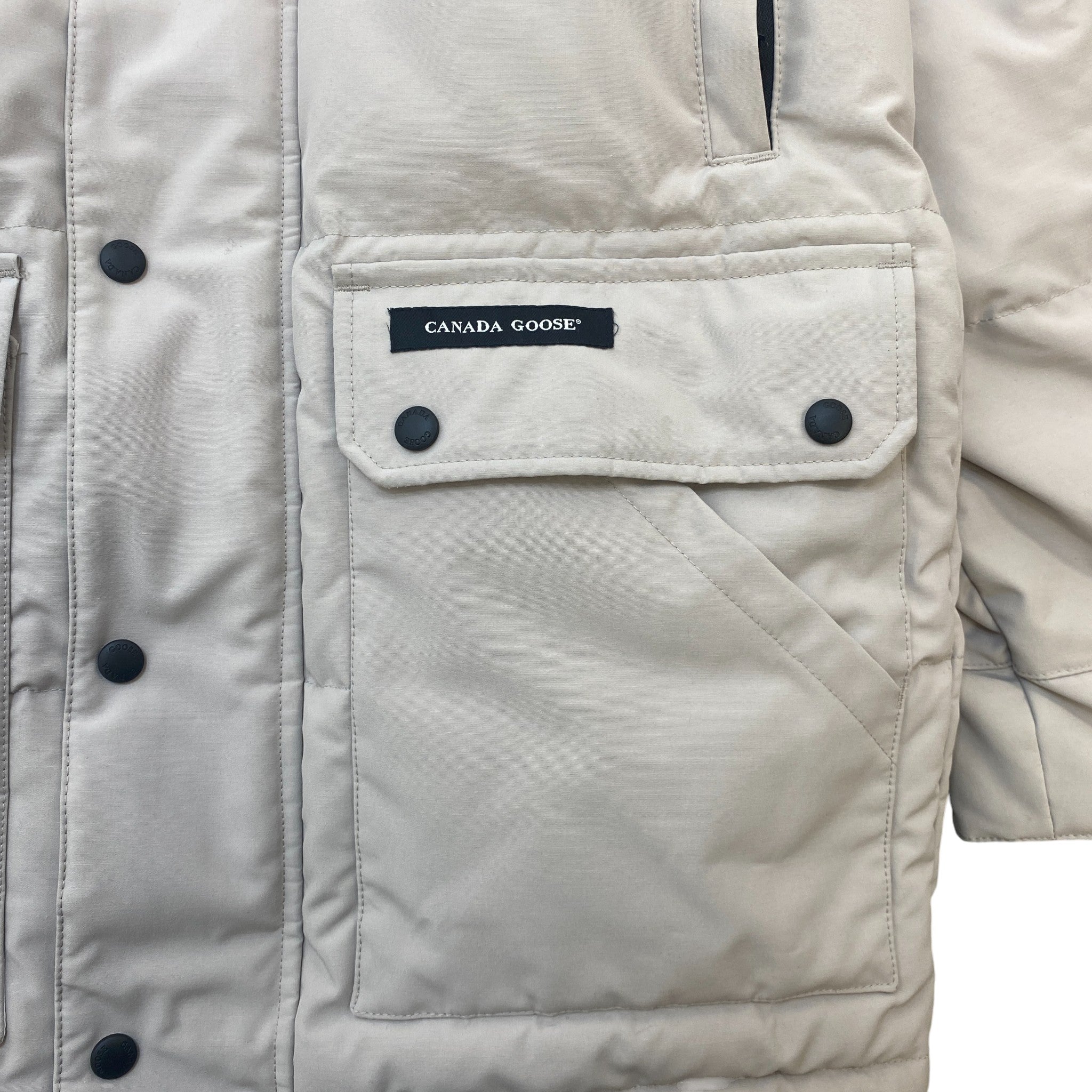 Men's Emory Parka Down Jacket Beige Size M