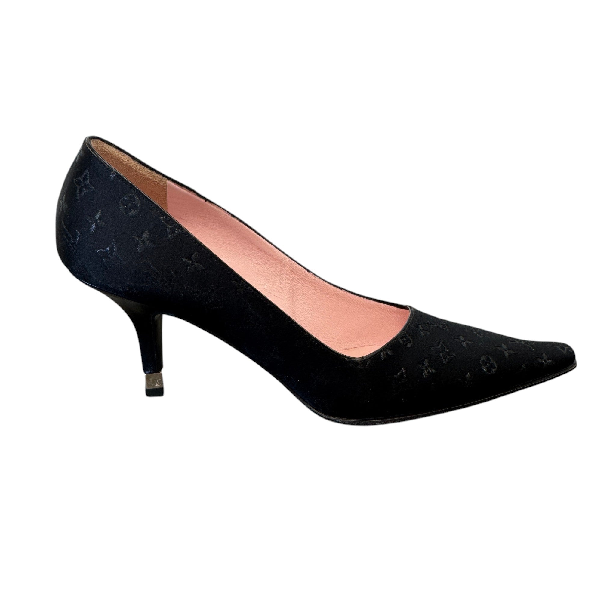 Women's Monogram Pointed Toe Heels Black Size EU 36.5 / UK 3.5