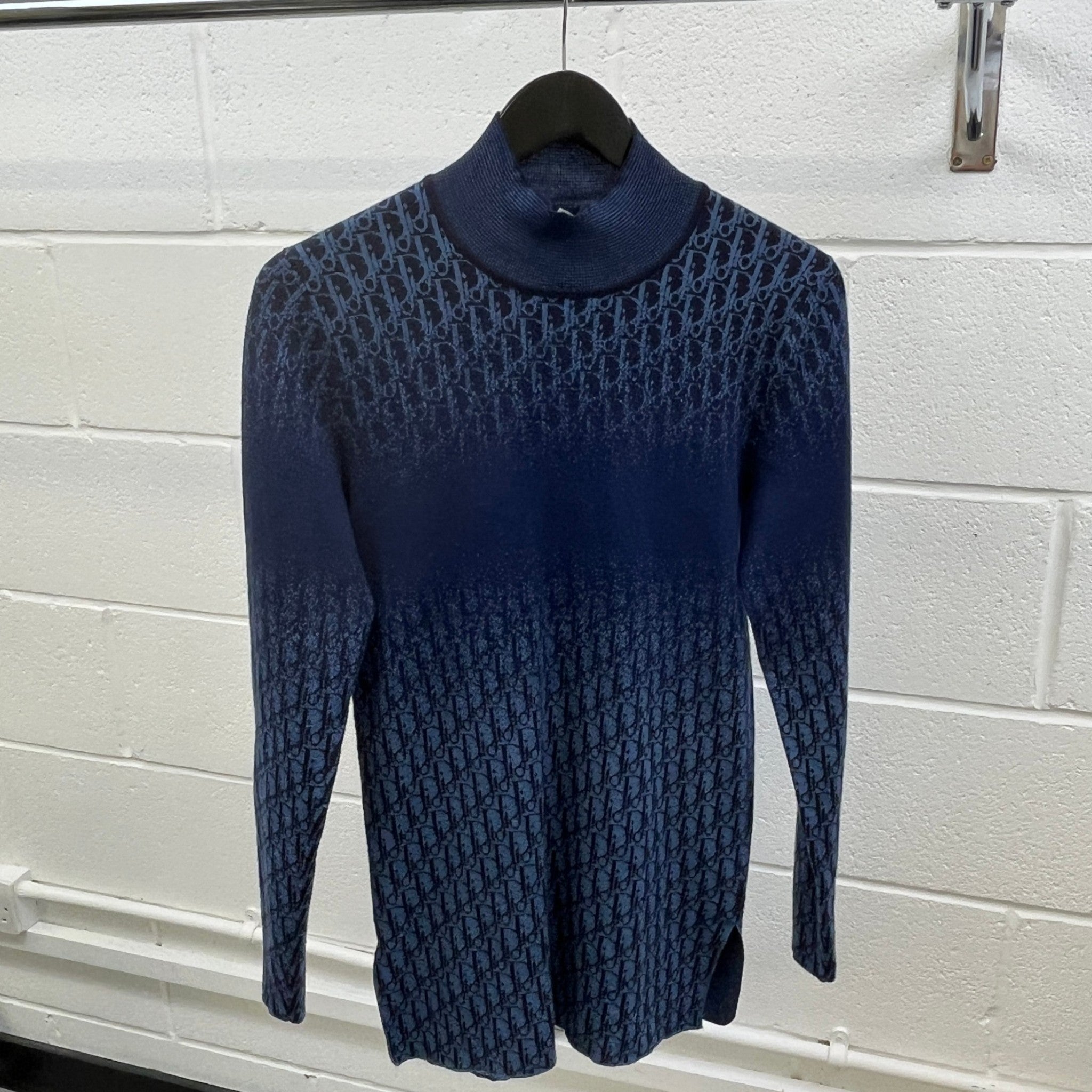 Men's Cashmere Oblique Jumper Blue Size S