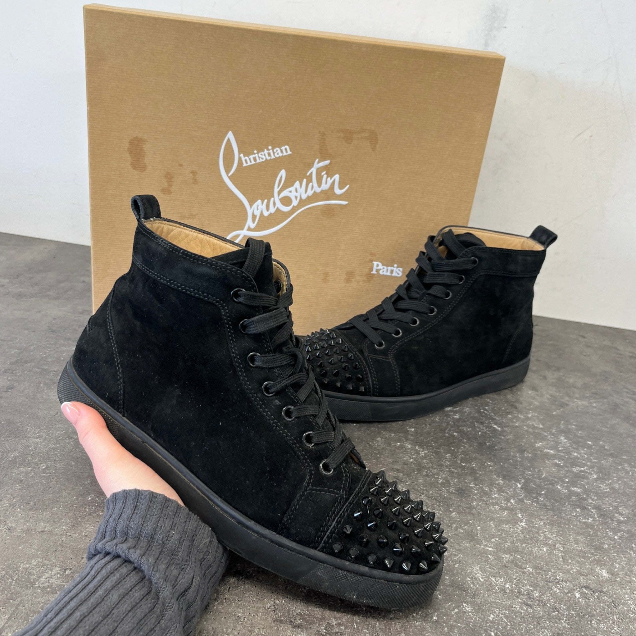 Men's Lou Spikes High Trainers Black Size EU 39 / UK 5