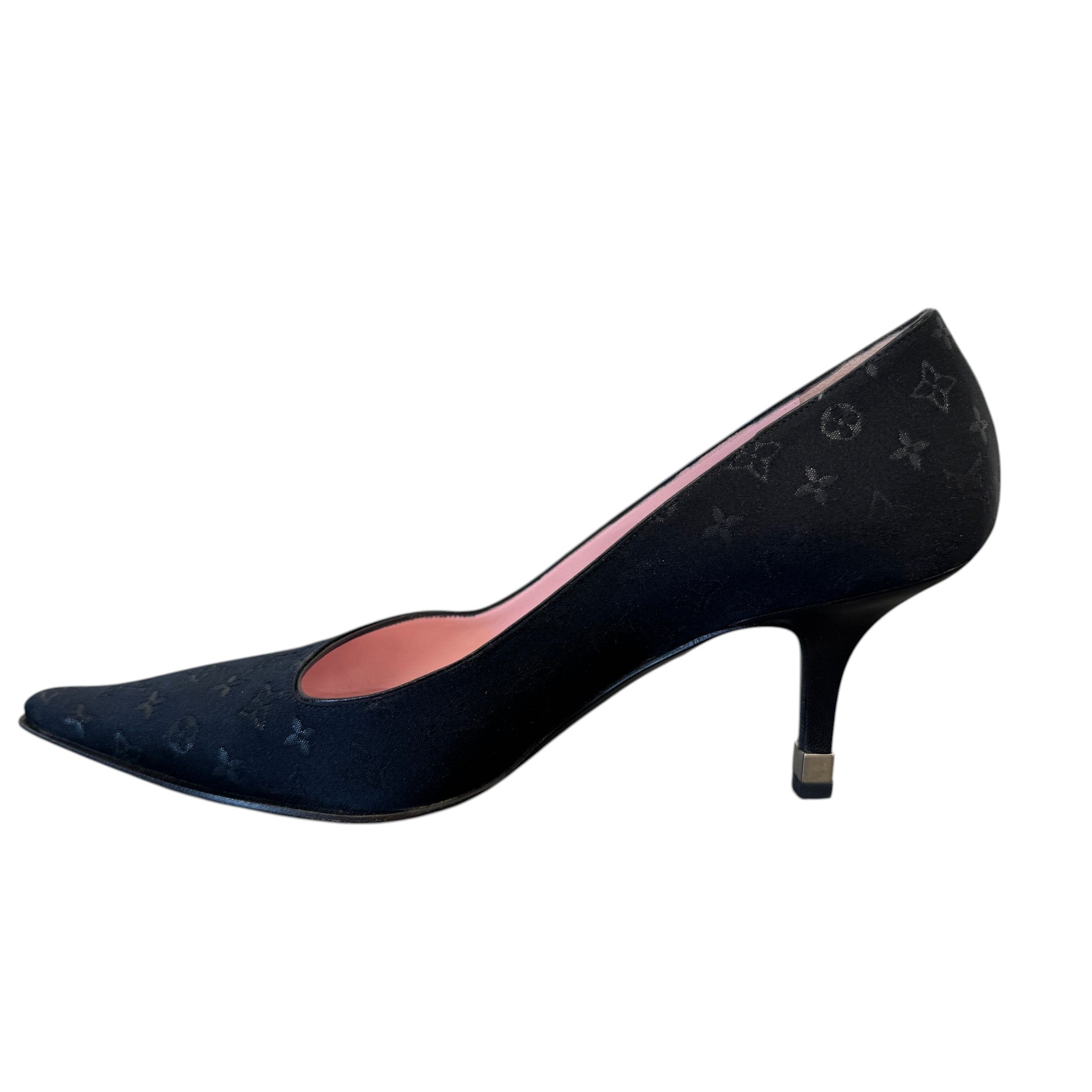 Women's Monogram Pointed Toe Heels Black Size EU 36.5 / UK 3.5