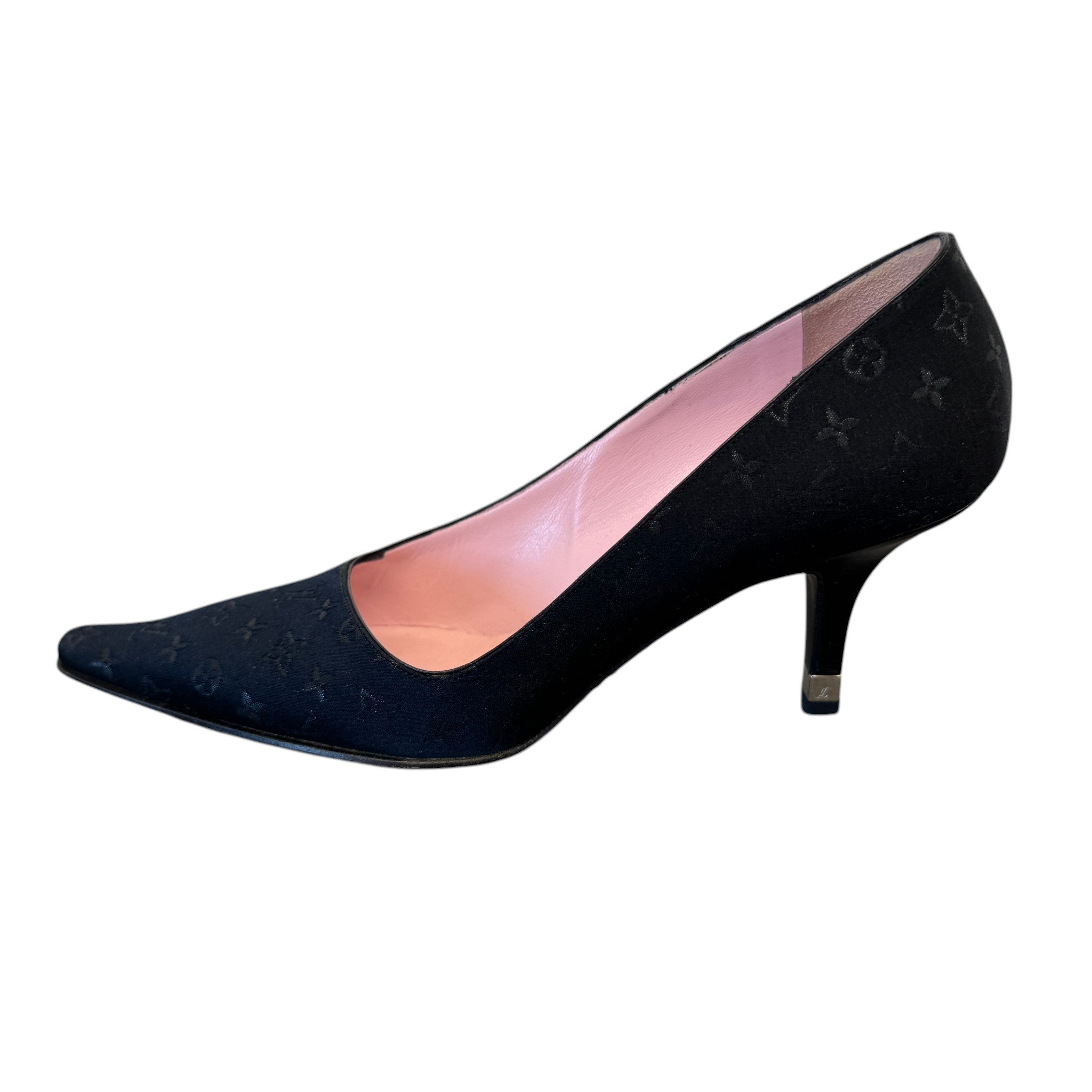 Women's Monogram Pointed Toe Heels Black Size EU 36.5 / UK 3.5