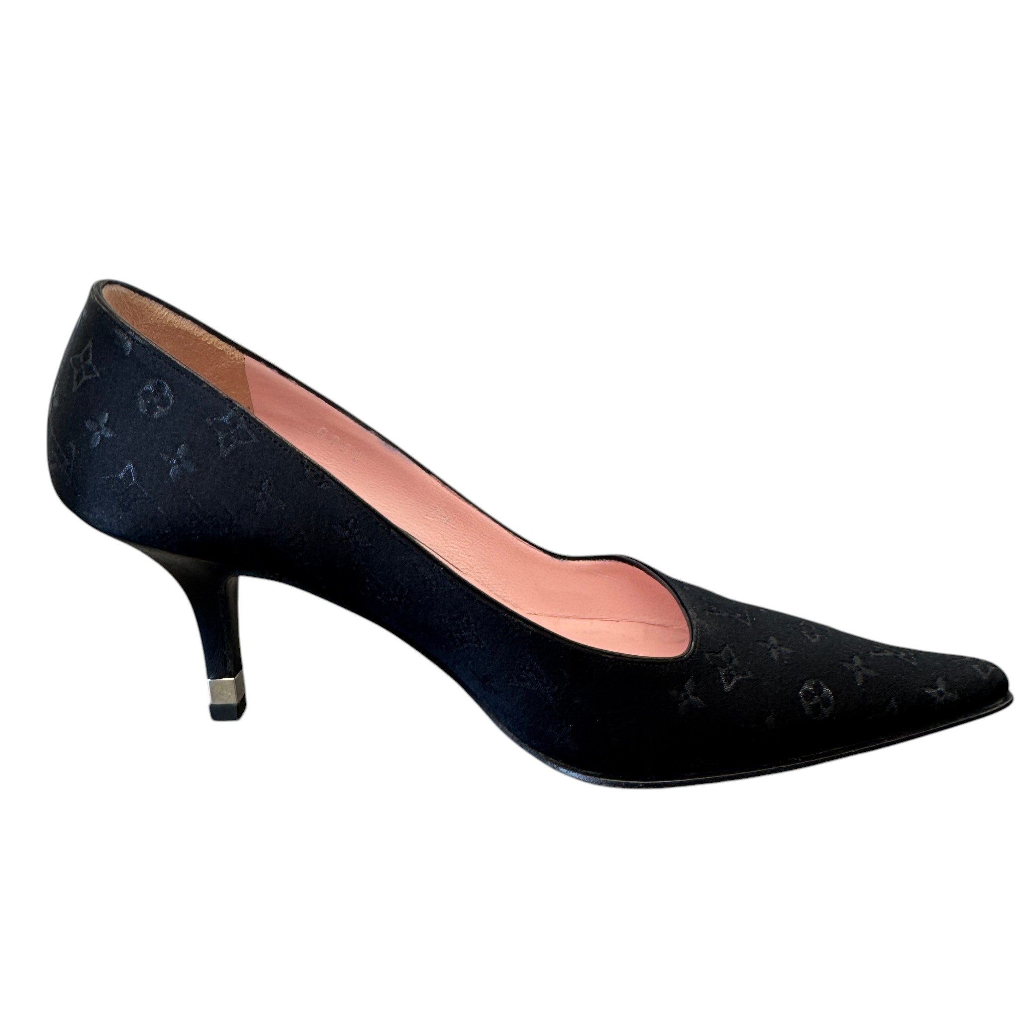 Women's Monogram Pointed Toe Heels Black Size EU 36.5 / UK 3.5