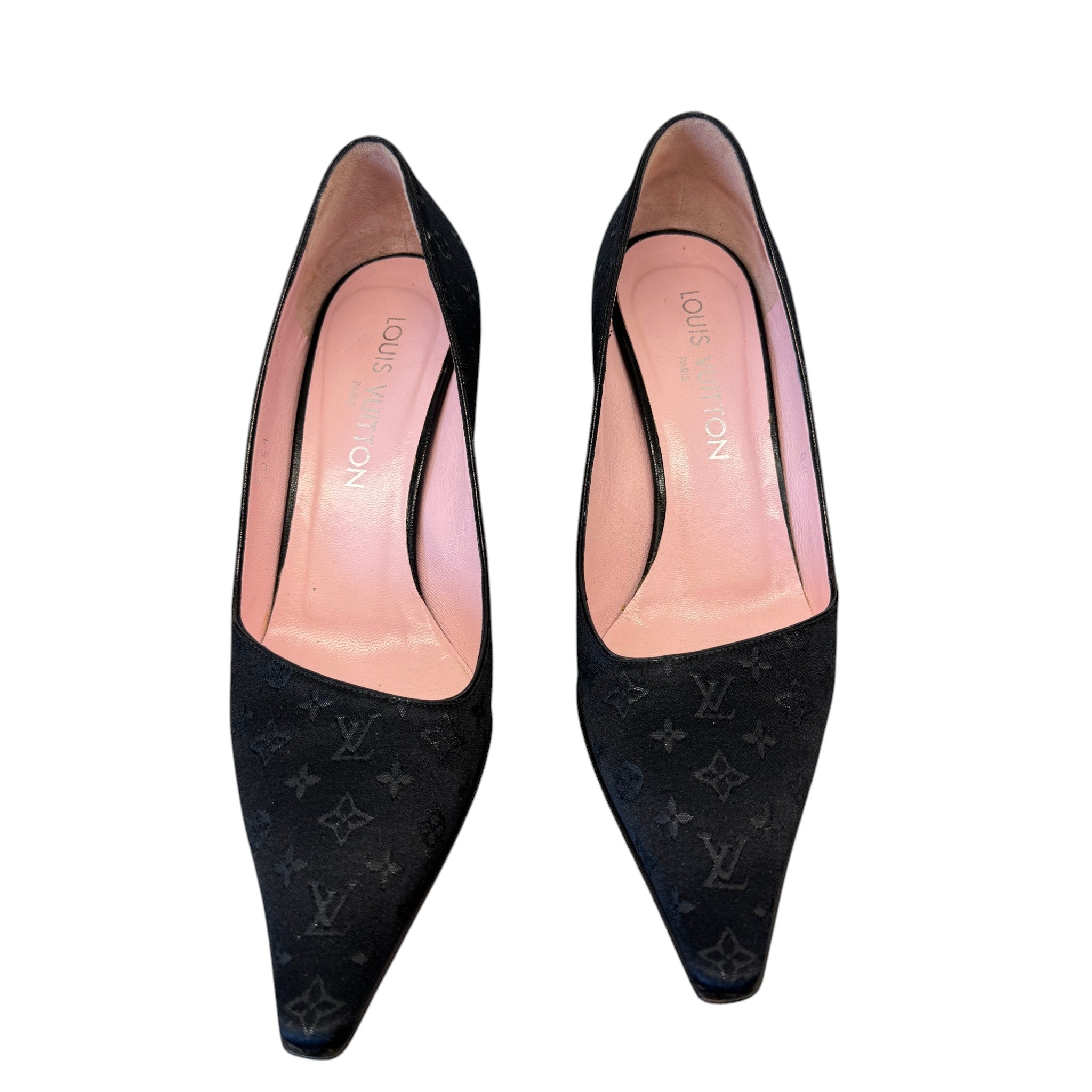 Women's Monogram Pointed Toe Heels Black Size EU 36.5 / UK 3.5
