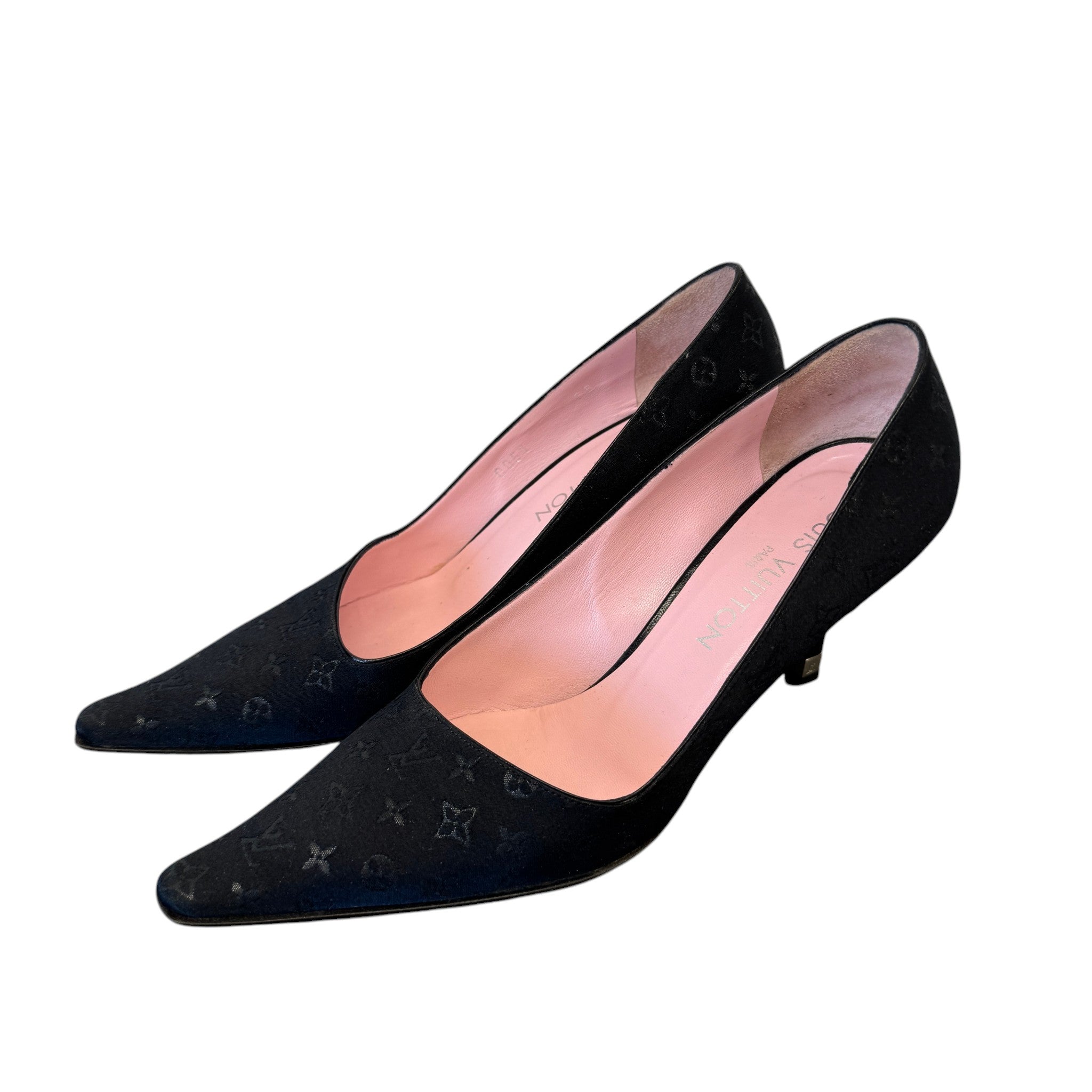 Women's Monogram Pointed Toe Heels Black Size EU 36.5 / UK 3.5