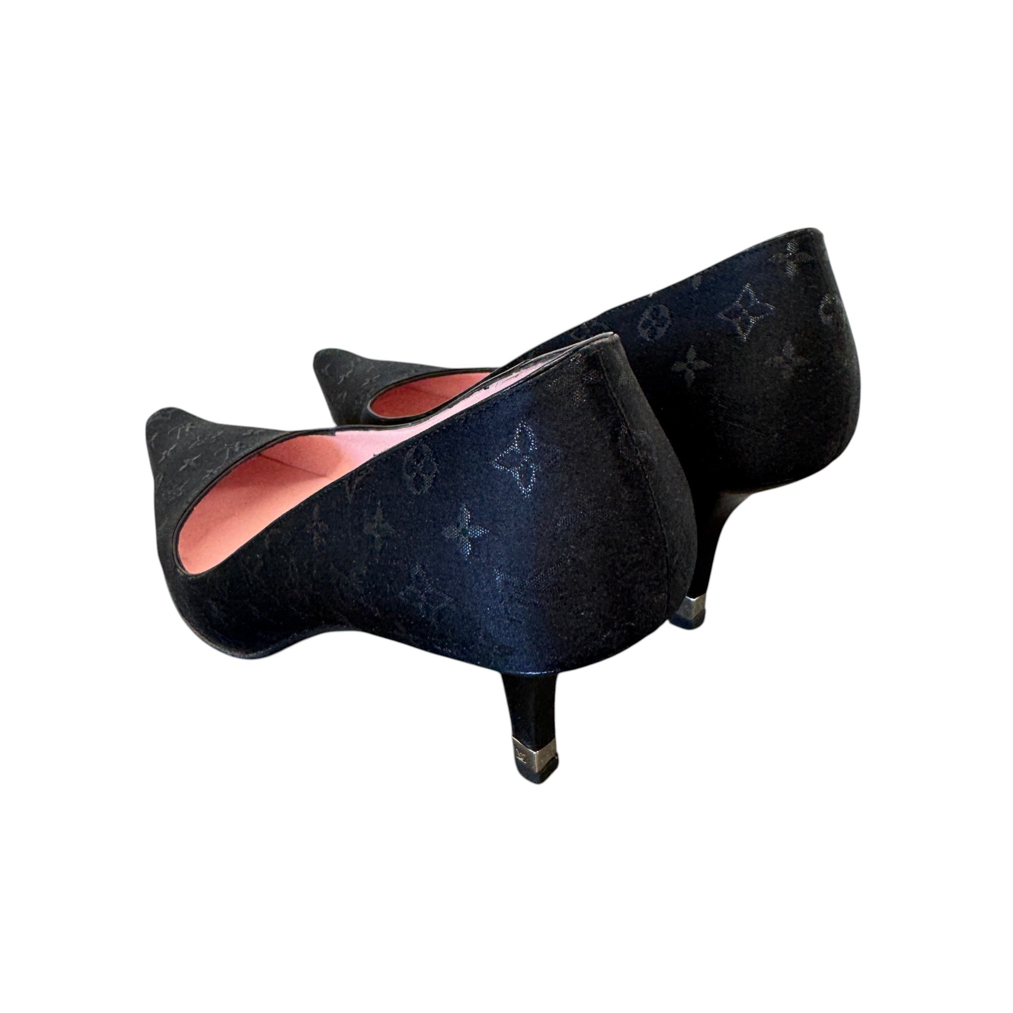 Women's Monogram Pointed Toe Heels Black Size EU 36.5 / UK 3.5