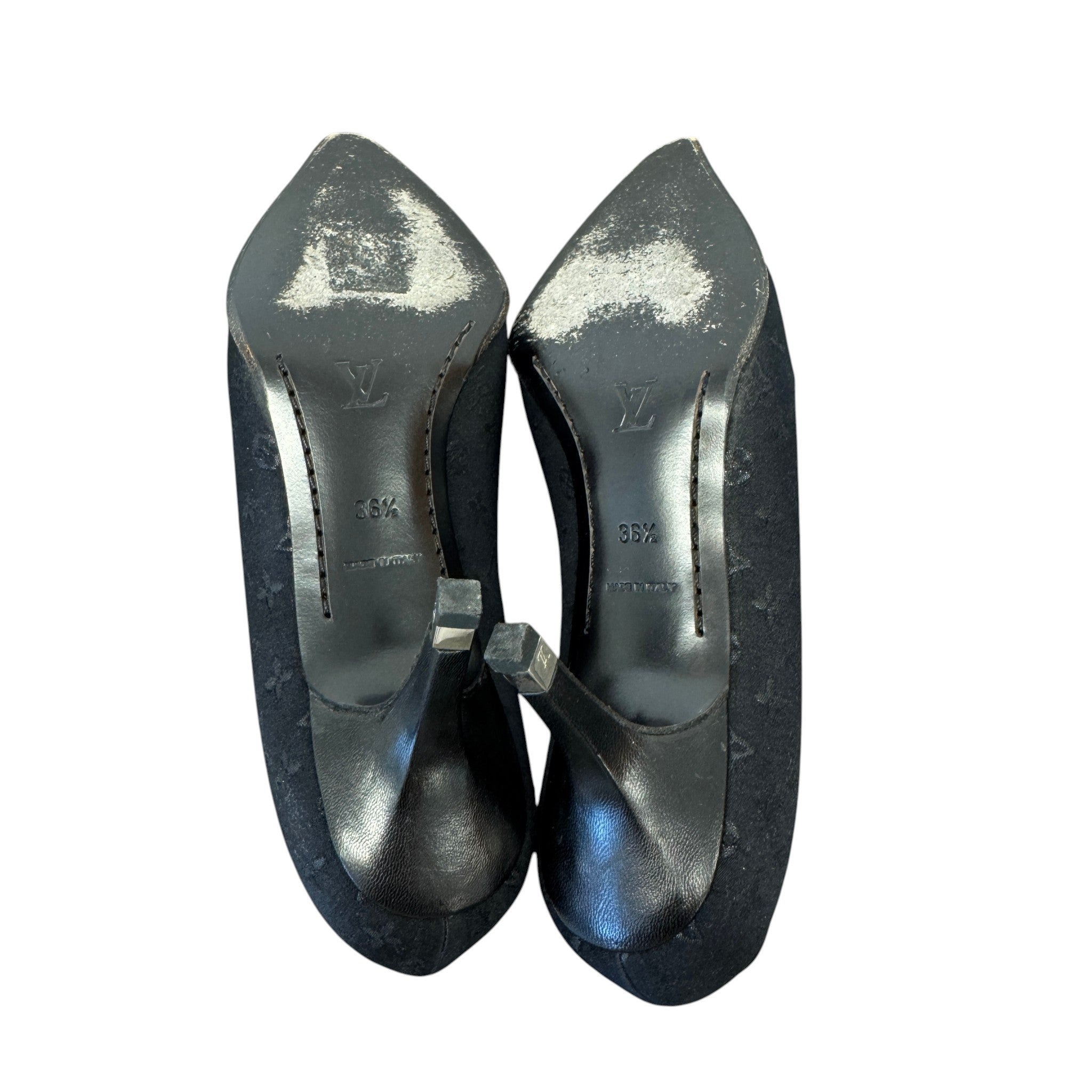 Women's Monogram Pointed Toe Heels Black Size EU 36.5 / UK 3.5