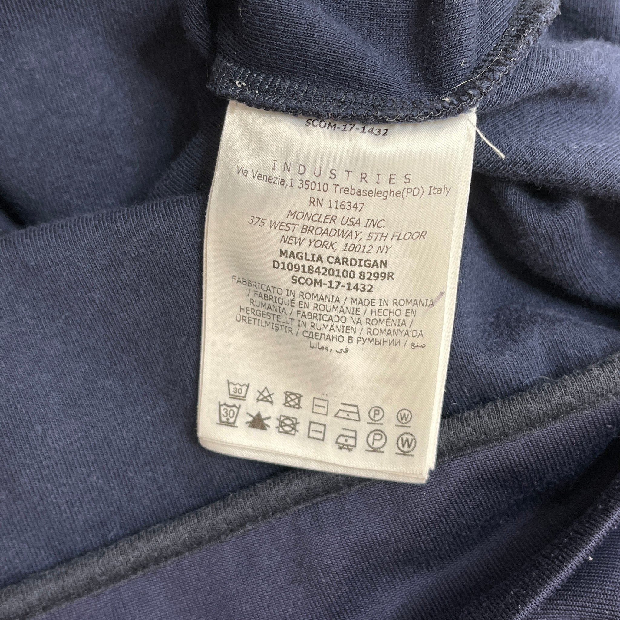 Men's Maglia Cardigan Hoodie Navy Size M