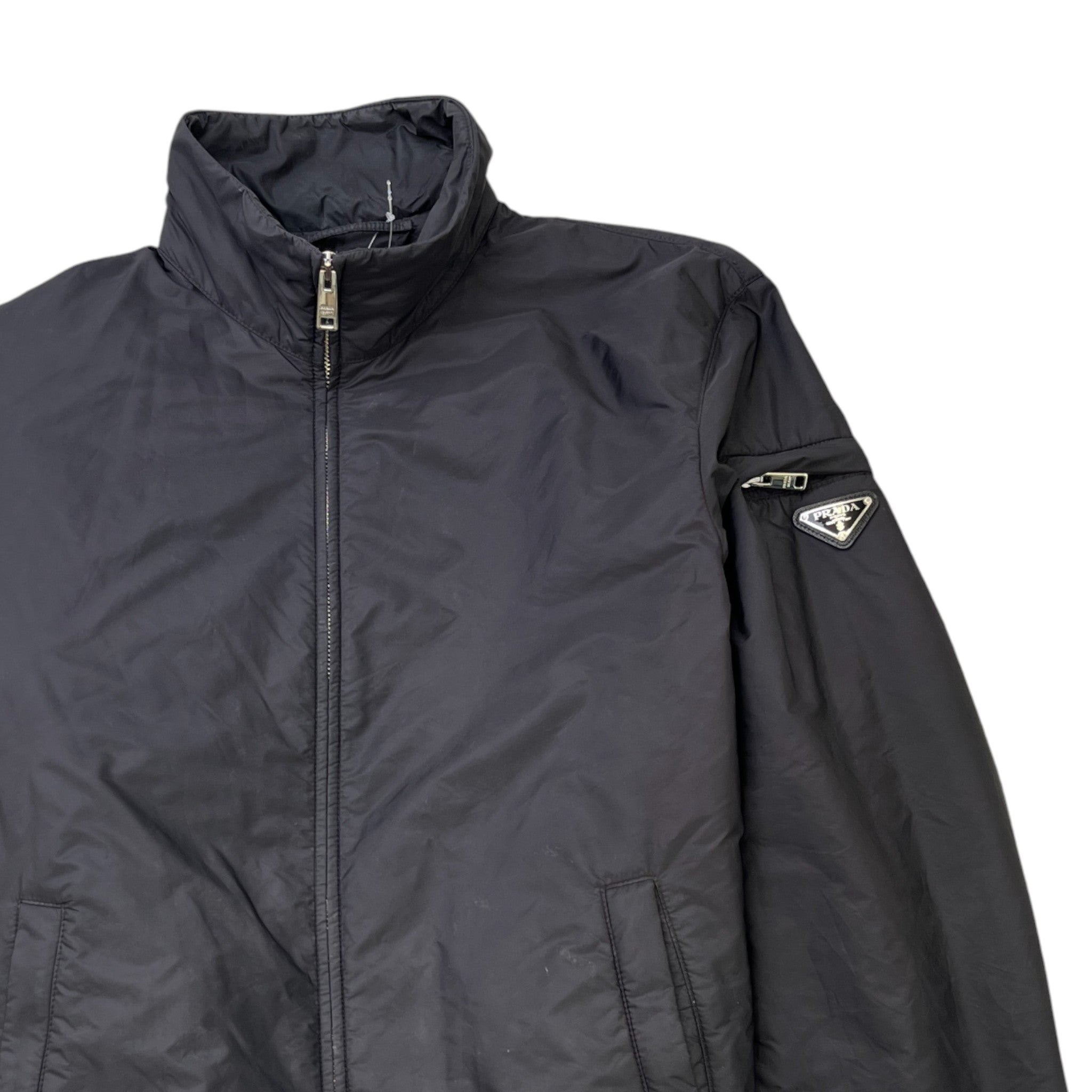 Men's Plaque Logo Re-Nylon Jacket Black Size IT 50 / L