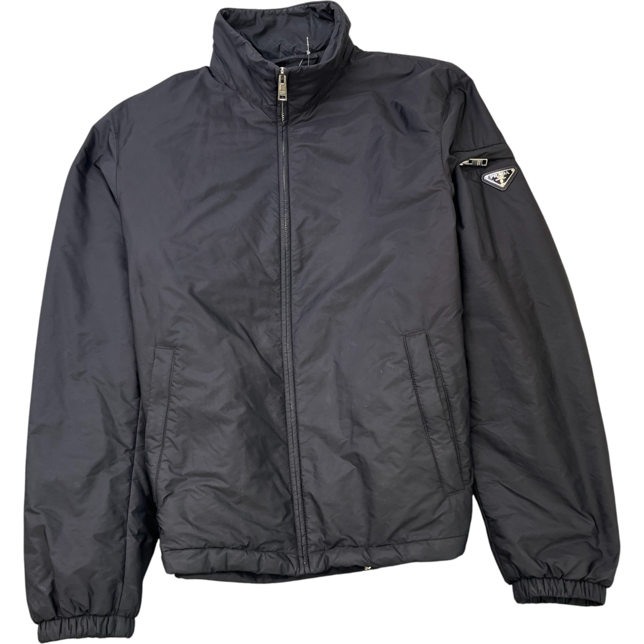 Men's Plaque Logo Re-Nylon Jacket Black Size IT 50 / L