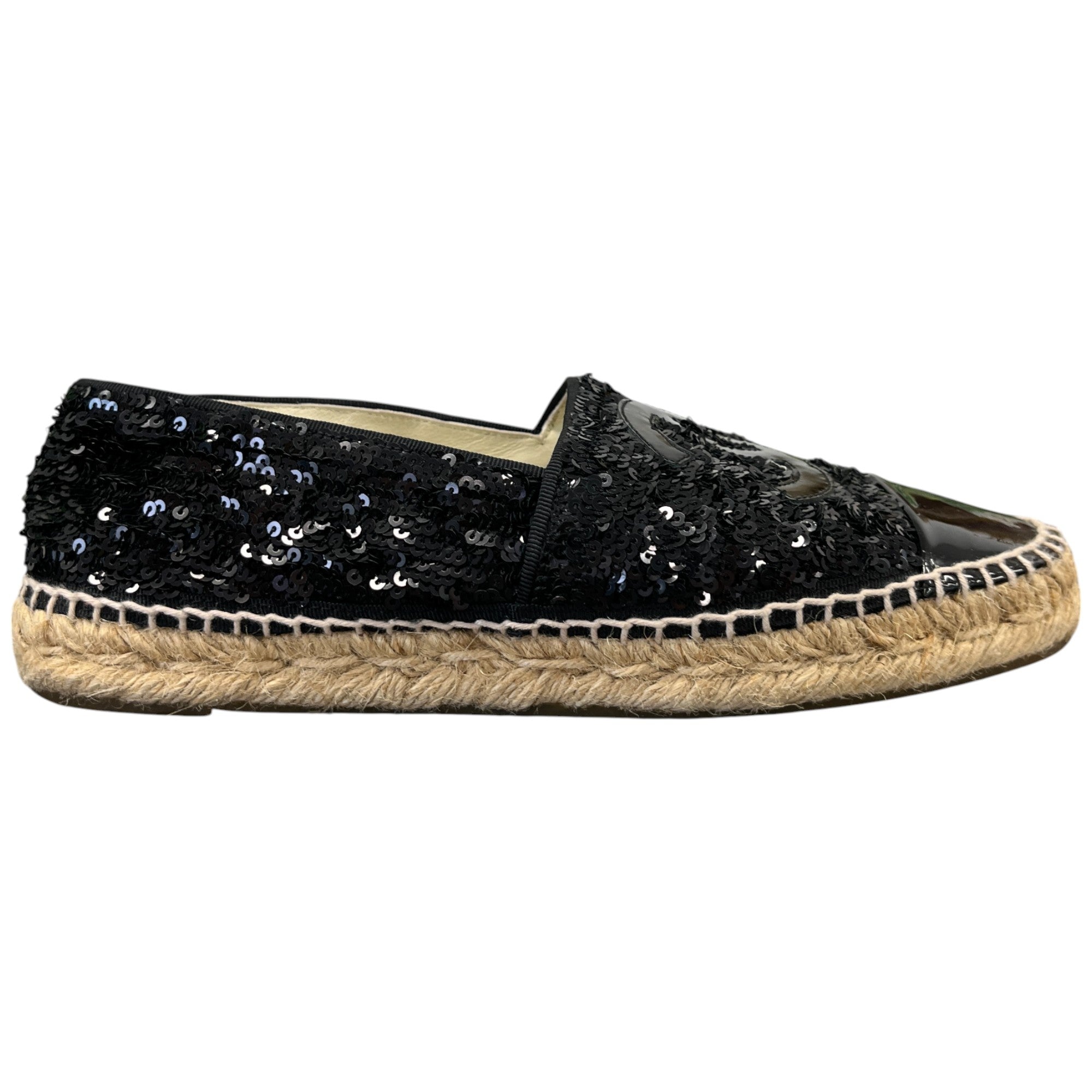 Women's Cc Sequin Espadrilles Black Size EU 38 / UK 5