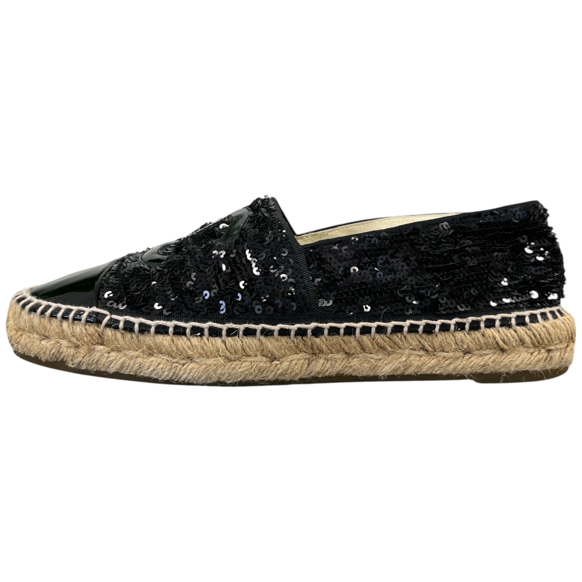Women's Cc Sequin Espadrilles Black Size EU 38 / UK 5