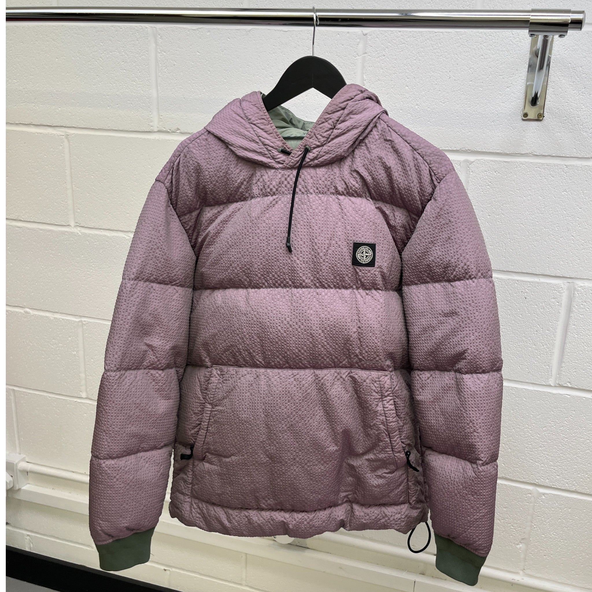 Men's Lined Poly Colour Frame Down Jacket Purple Size L