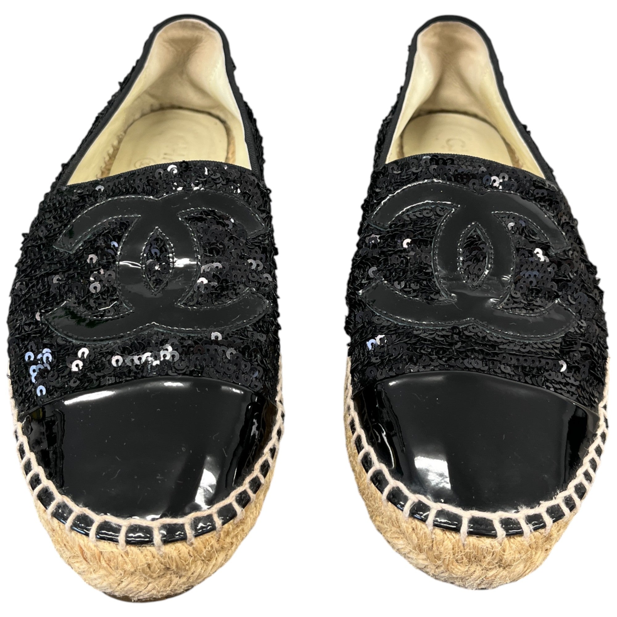Women's Cc Sequin Espadrilles Black Size EU 38 / UK 5