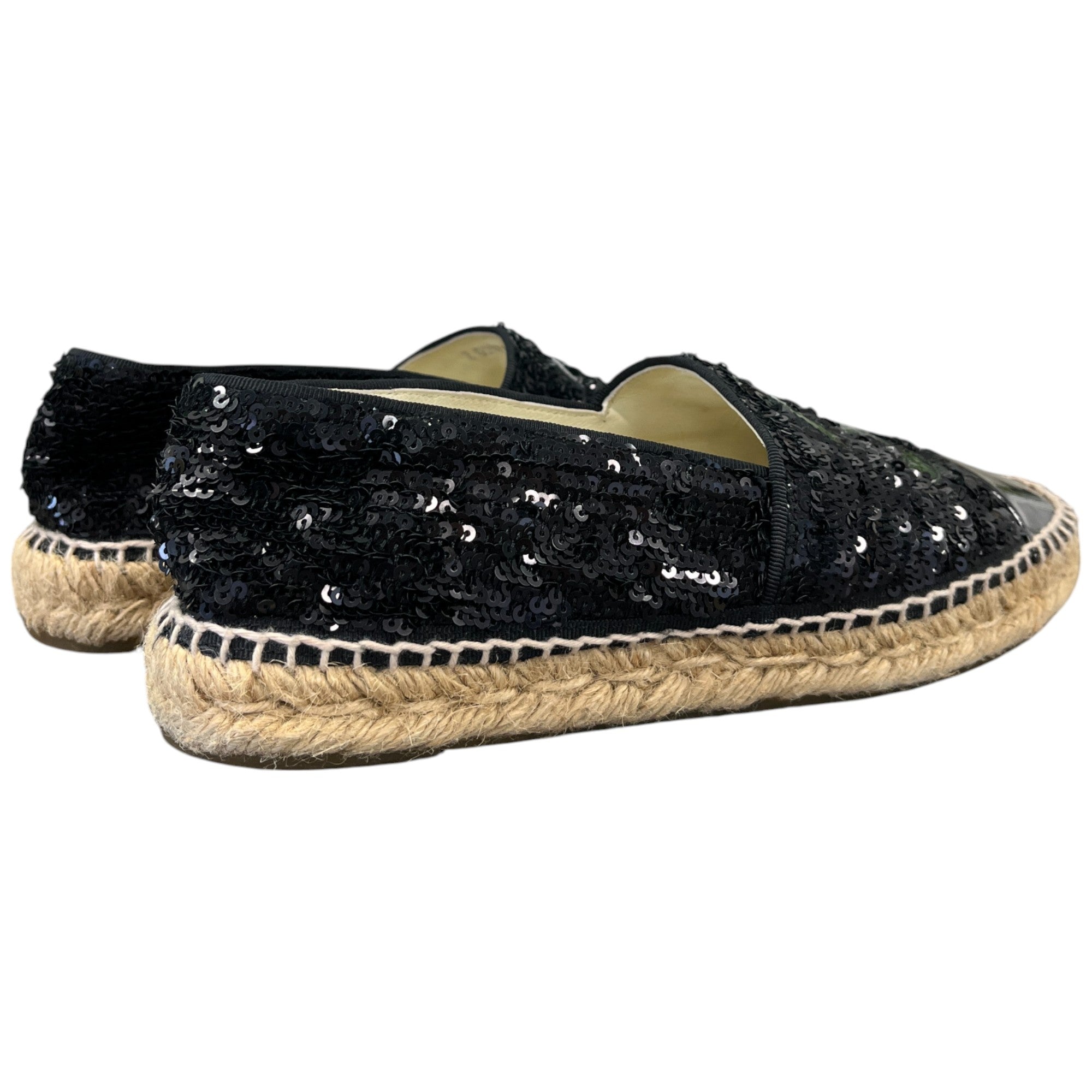 Women's Cc Sequin Espadrilles Black Size EU 38 / UK 5