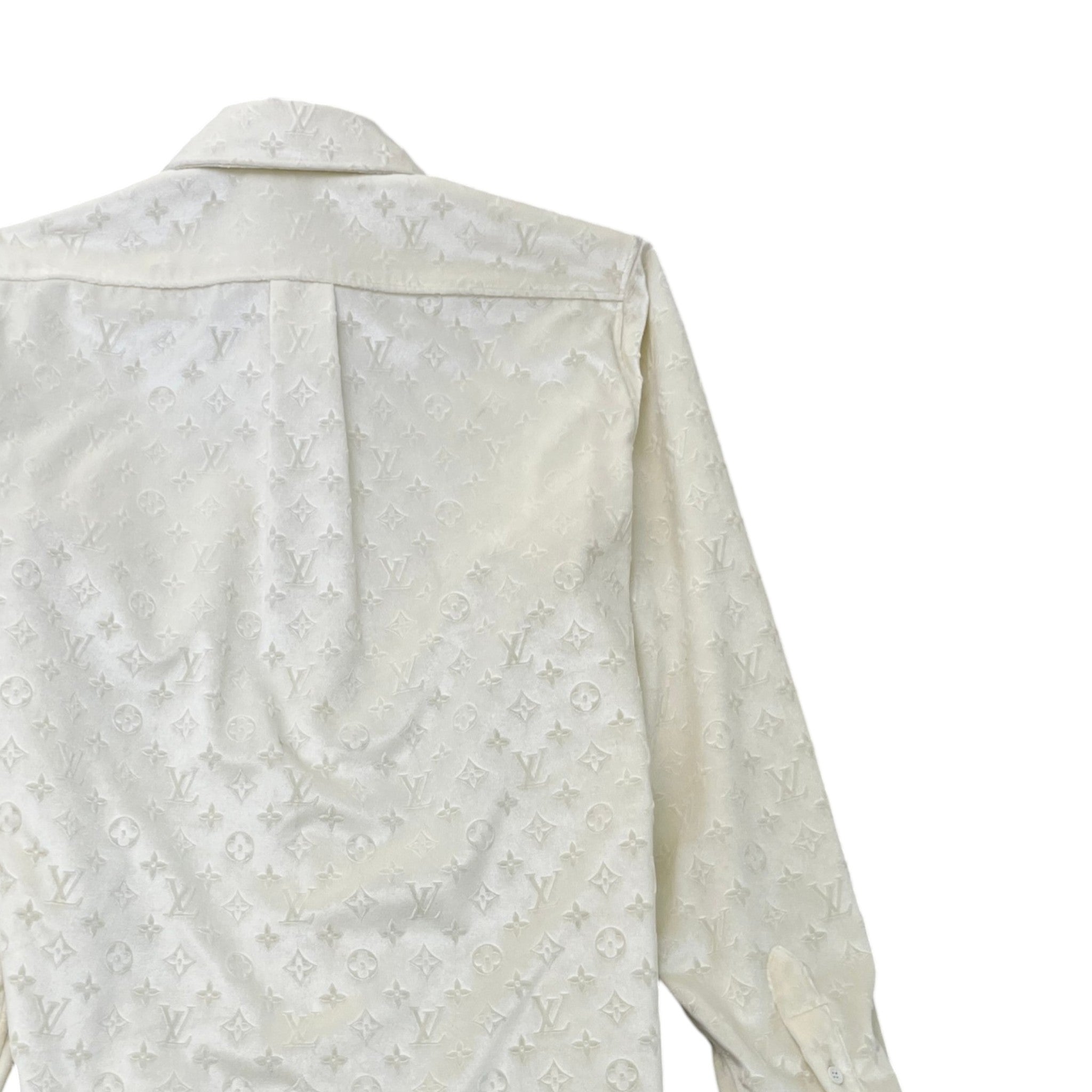 Men's Monogram Long Sleeve Shirt Cream Size L
