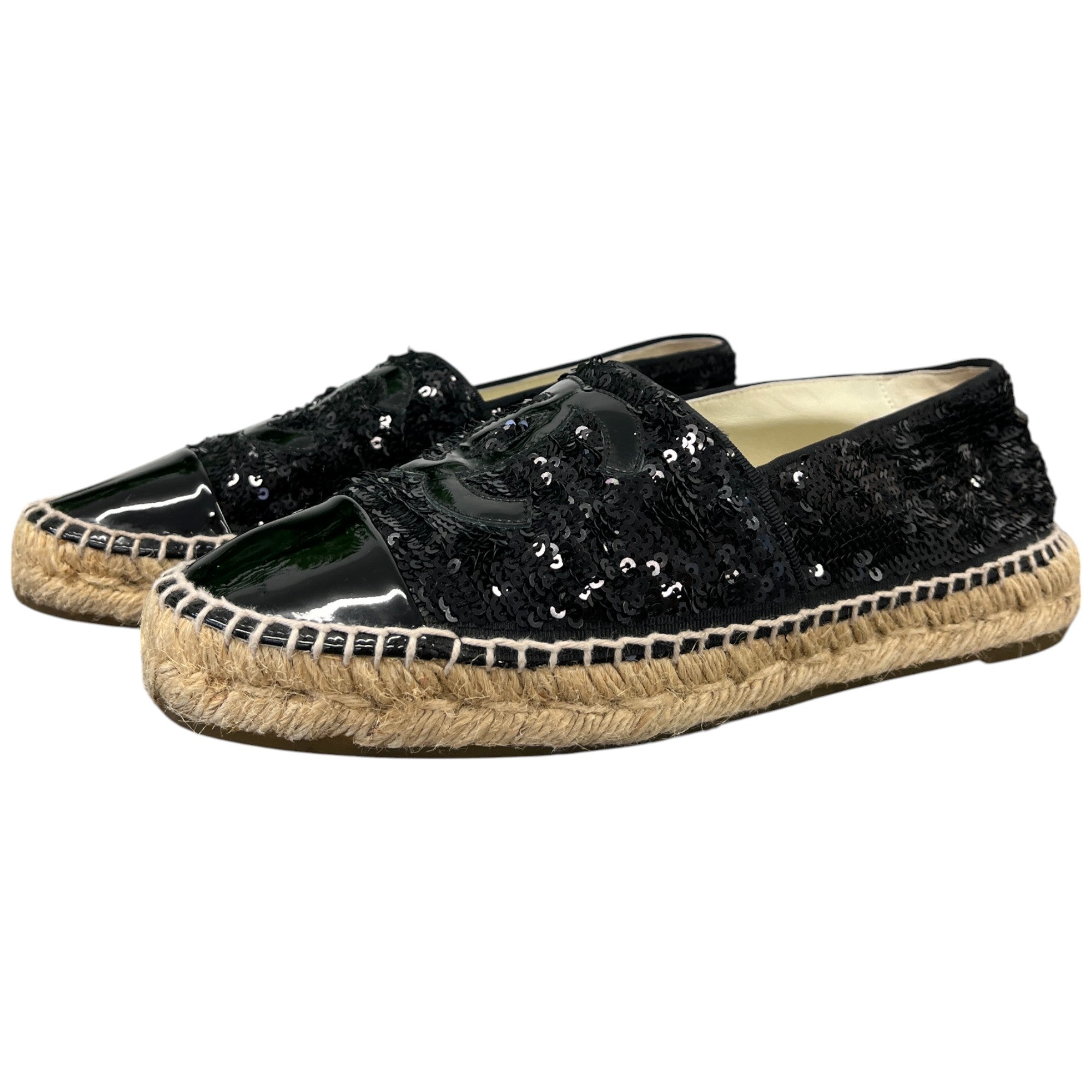 Women's Cc Sequin Espadrilles Black Size EU 38 / UK 5