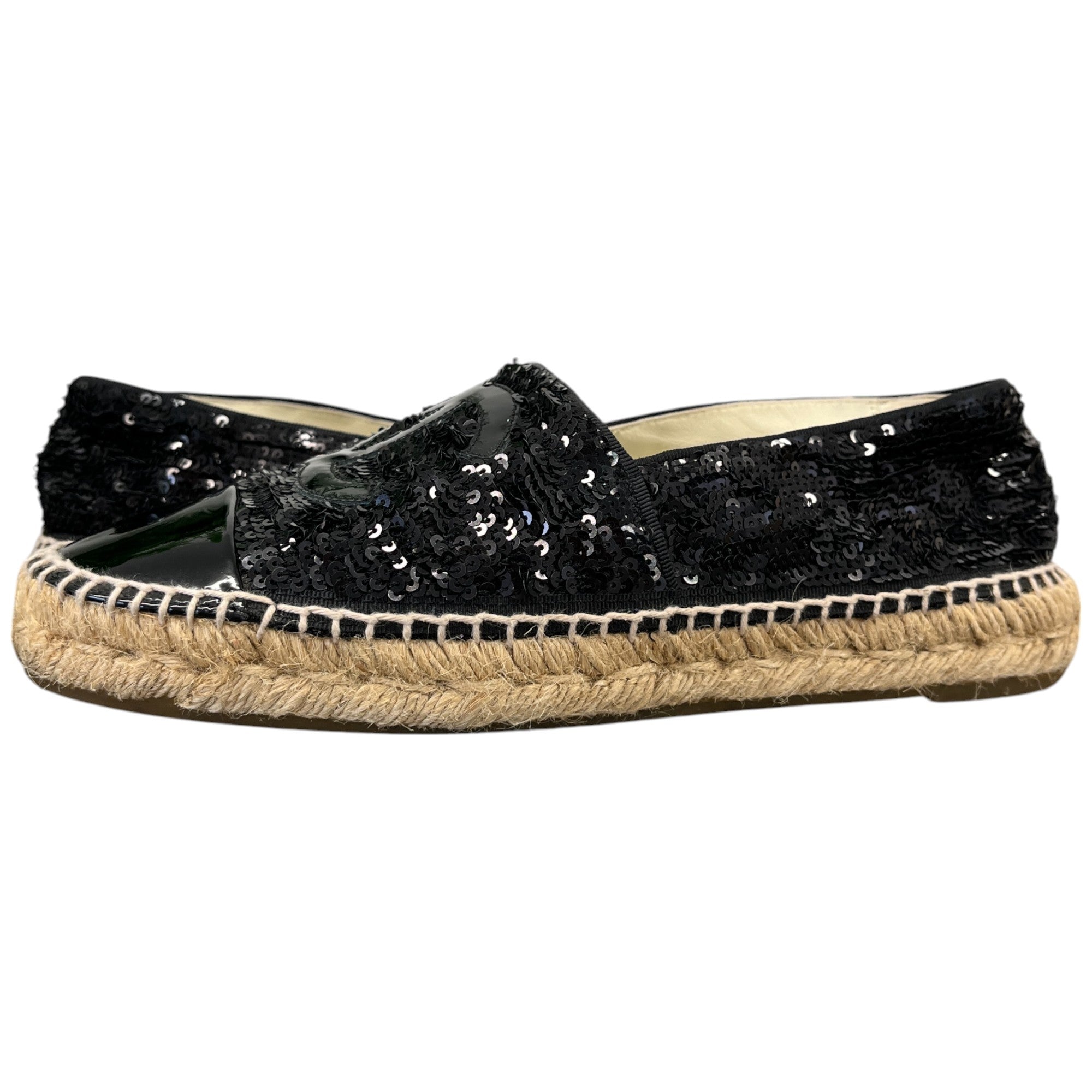Women's Cc Sequin Espadrilles Black Size EU 38 / UK 5