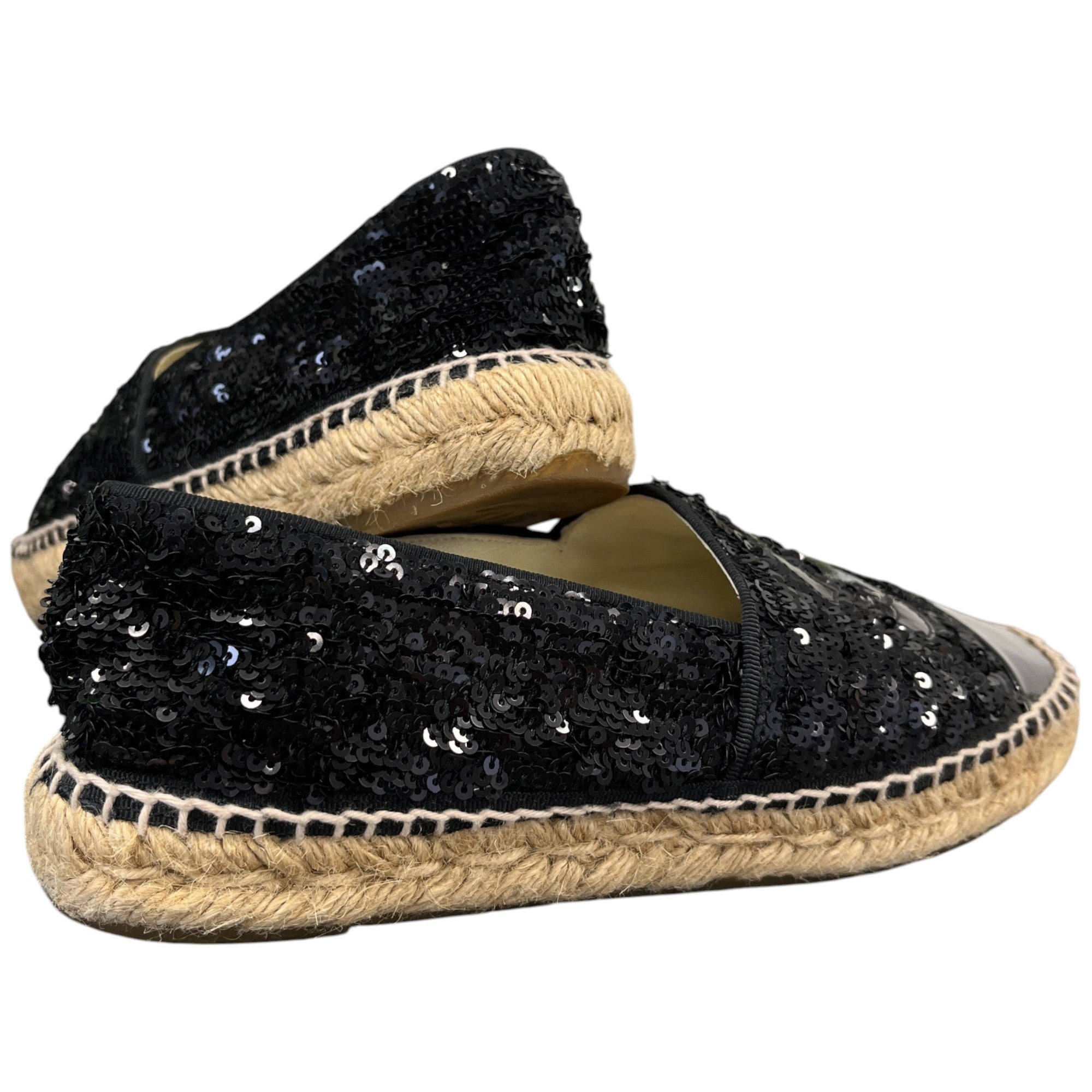 Women's Cc Sequin Espadrilles Black Size EU 38 / UK 5