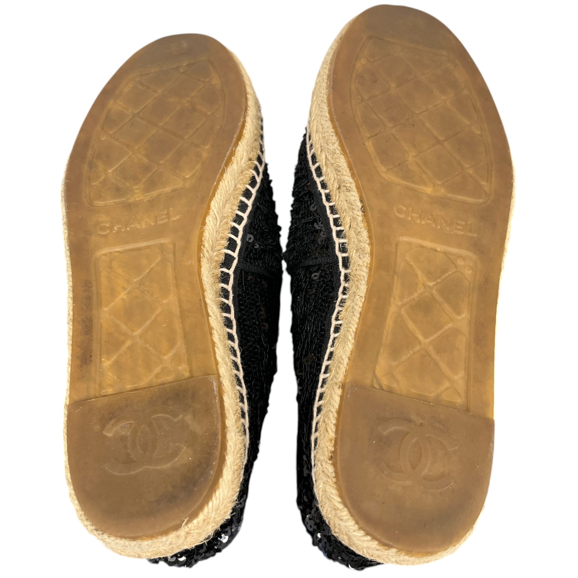 Women's Cc Sequin Espadrilles Black Size EU 38 / UK 5