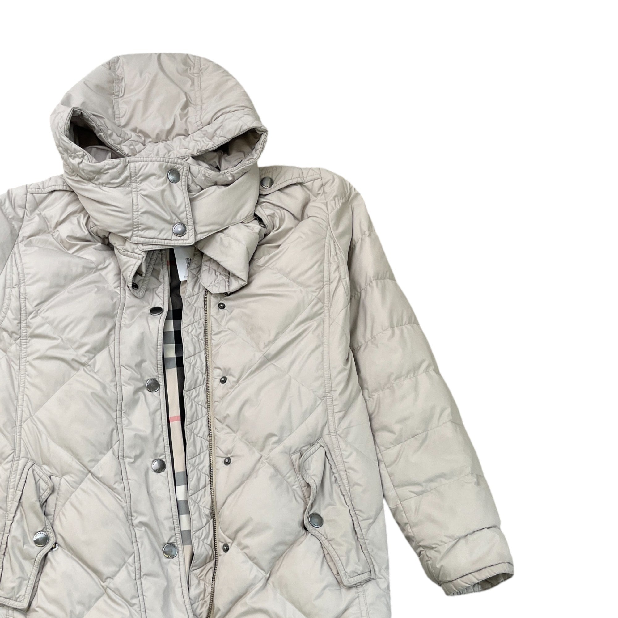 Women's Quilted Down Jacket Cream Size M