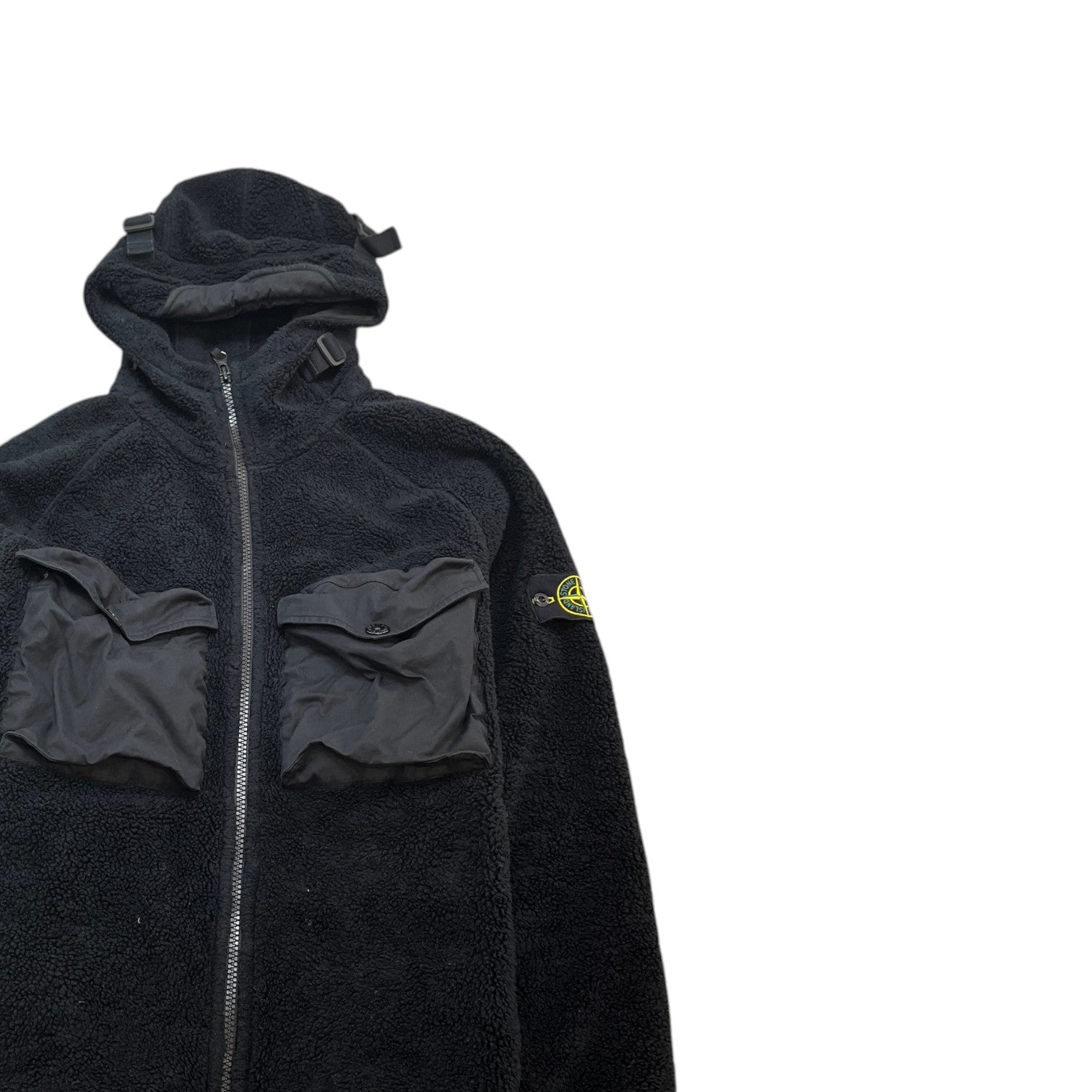 Men's Teddy Fleece Jacket Black Size XL