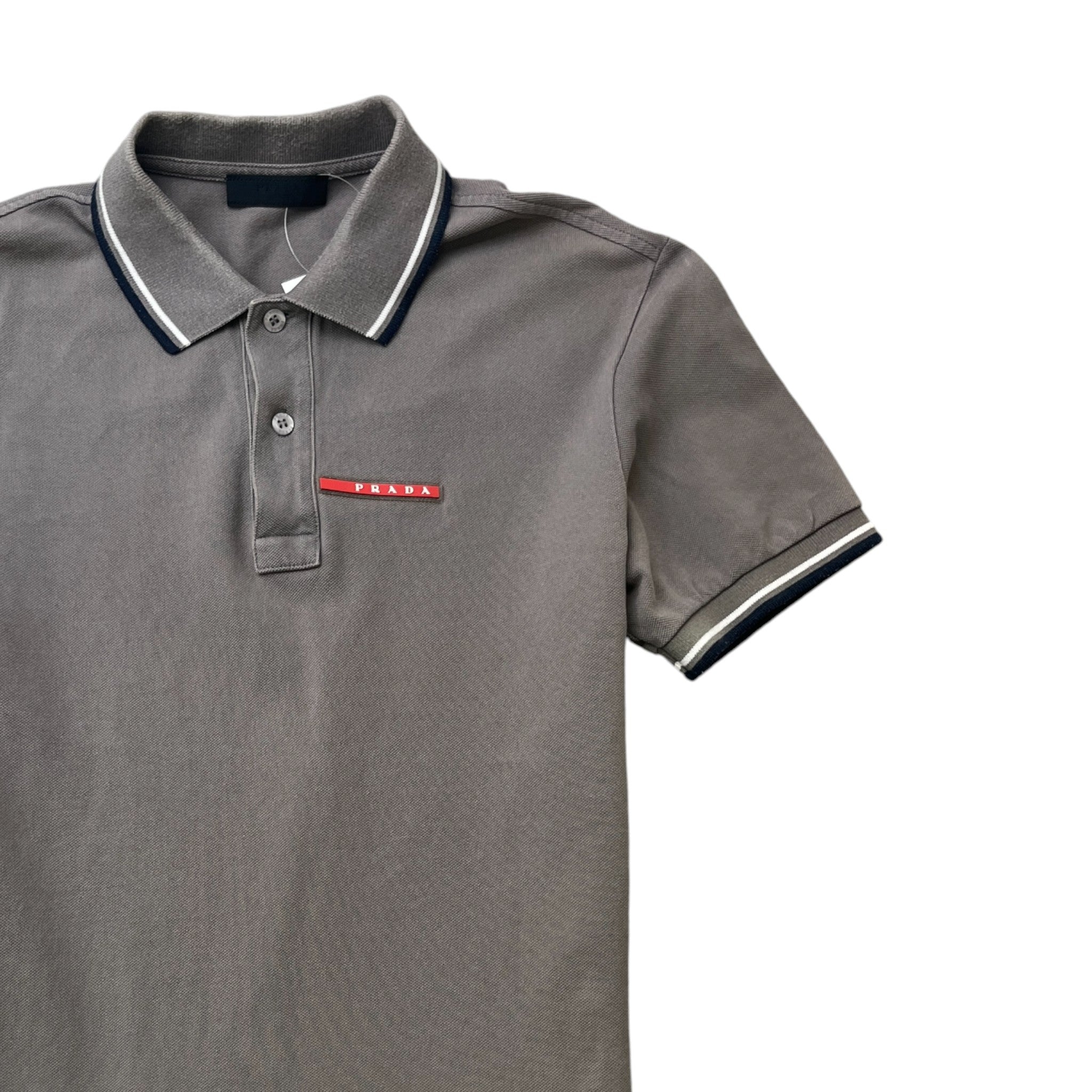 Men's Tab Logo Polo Shirt Grey Size S