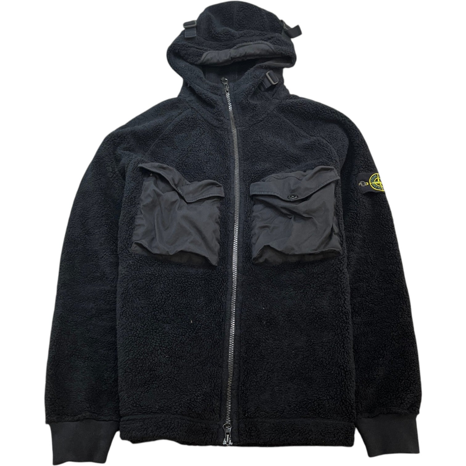 Men's Teddy Fleece Jacket Black Size XL