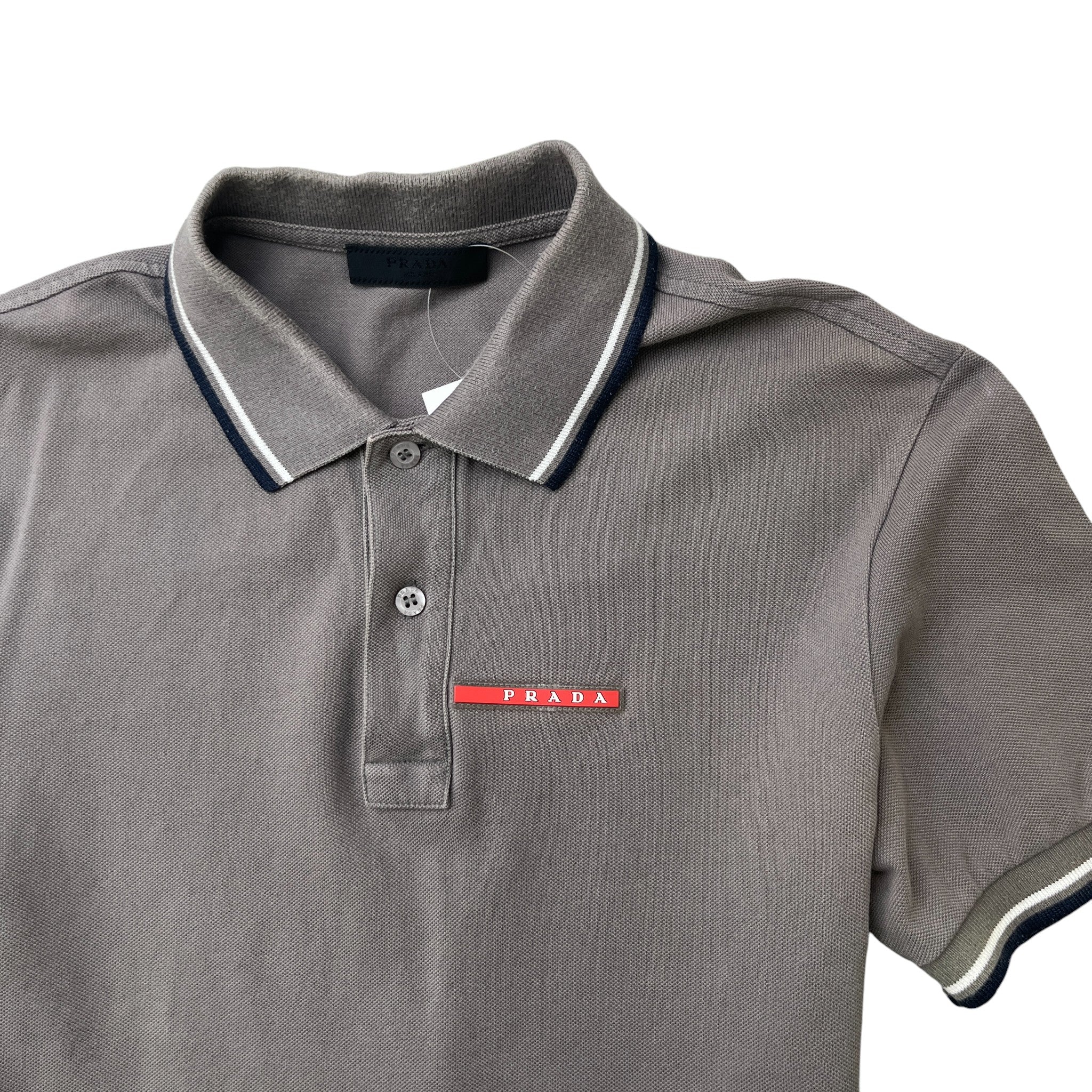 Men's Tab Logo Polo Shirt Grey Size S