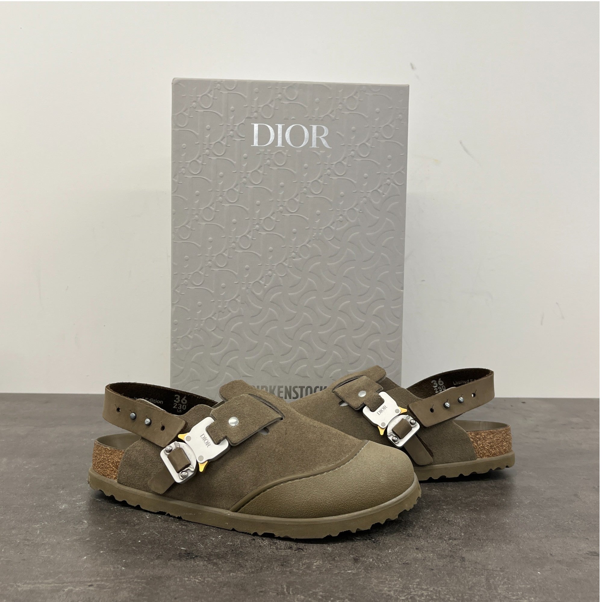 Women's X Birkenstock Tokio Mules Khaki Size EU 36 / UK 3