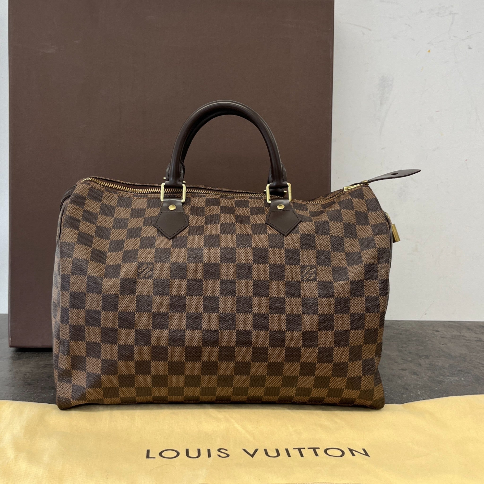 Women's Damier Ebene Speedy 35 Handbag Brown