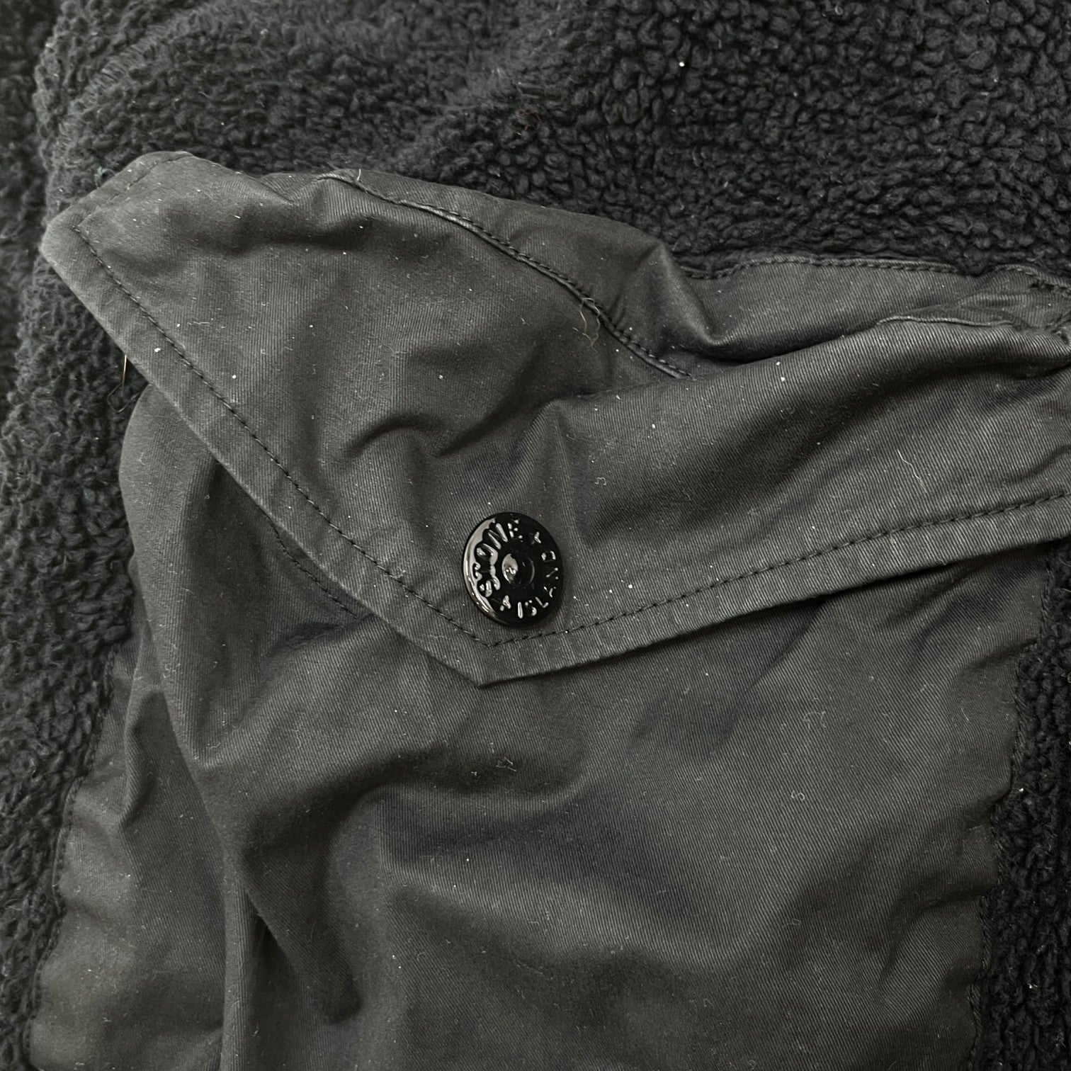 Men's Teddy Fleece Jacket Black Size XL
