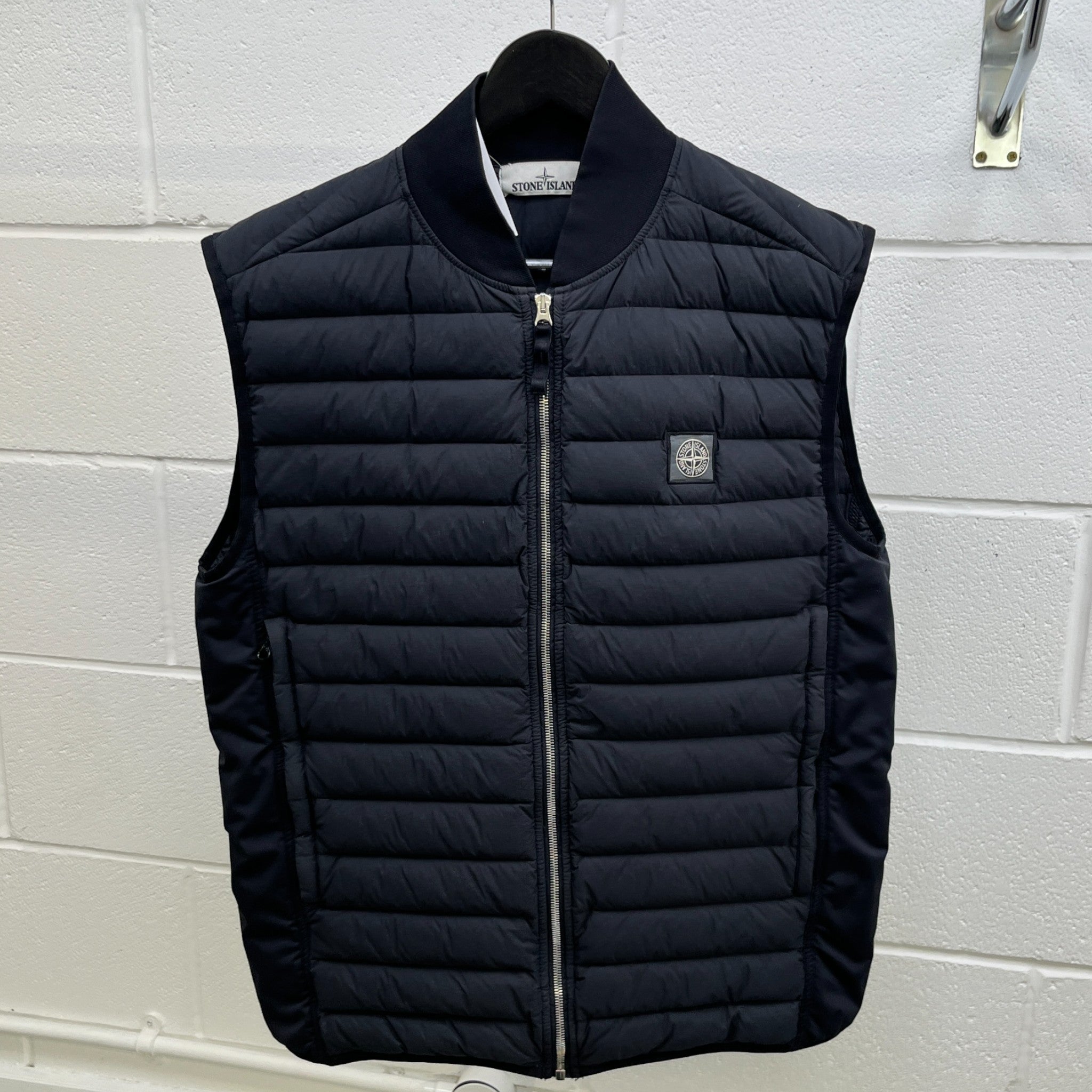 Men's Loom Woven Down Chambers Gilet Black Size L