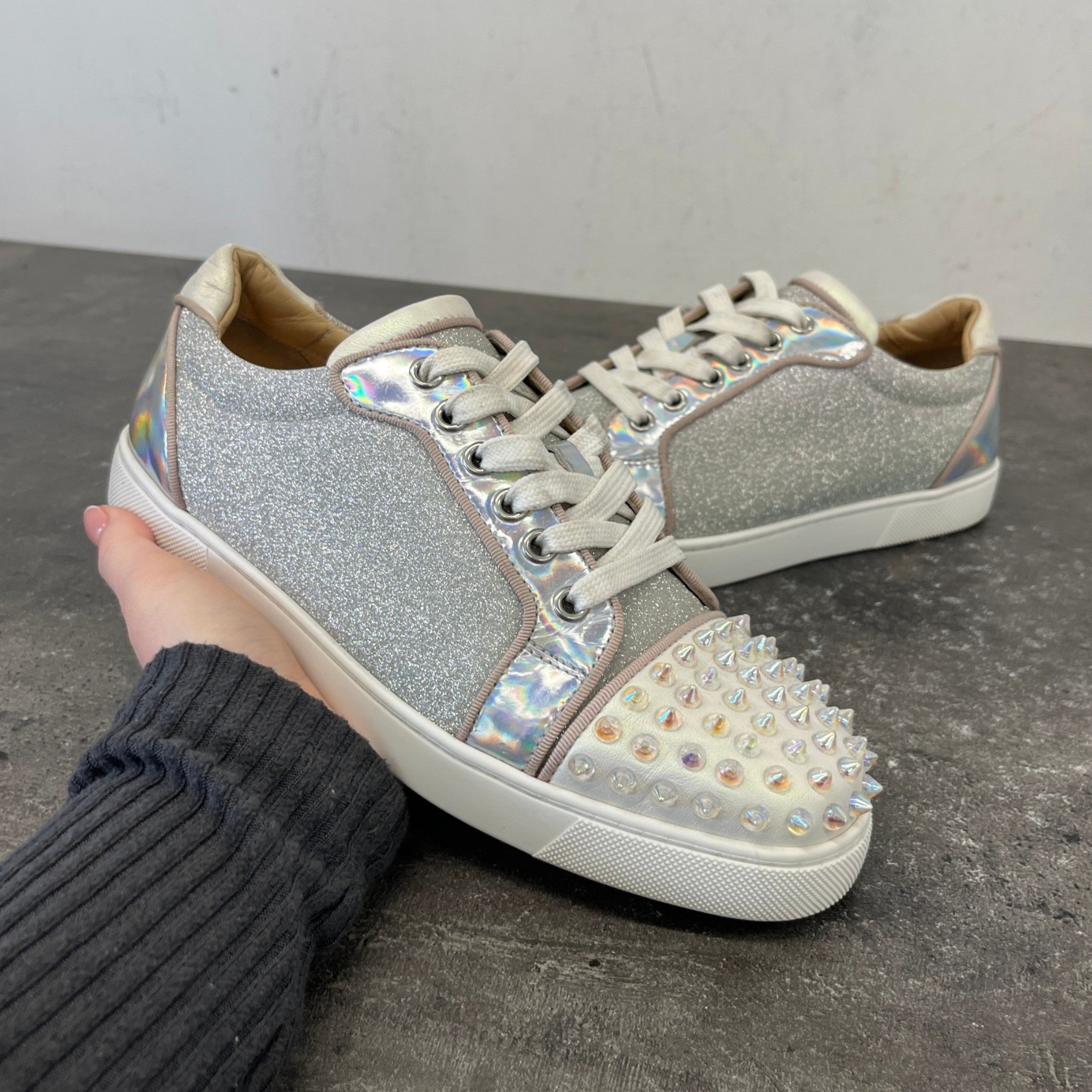 Women's Vieira 2 Glittered Low Trainers Silver Size EU 38 / UK 5