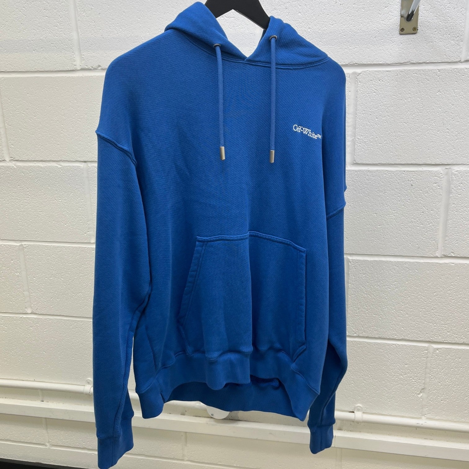 Men's Denim Arrow Logo Hoodie Blue Size M