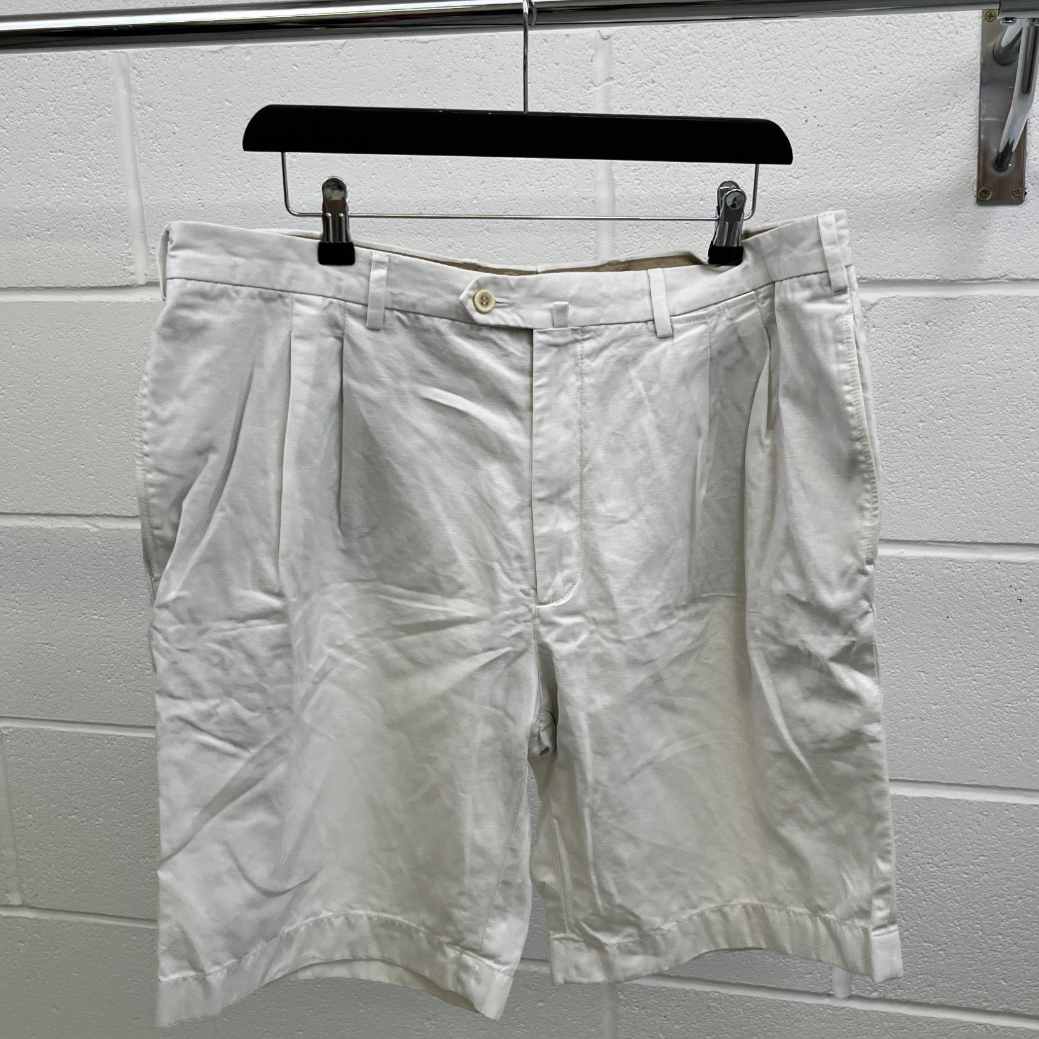 Men's Linen Shorts White Size IT 56 / UK 40
