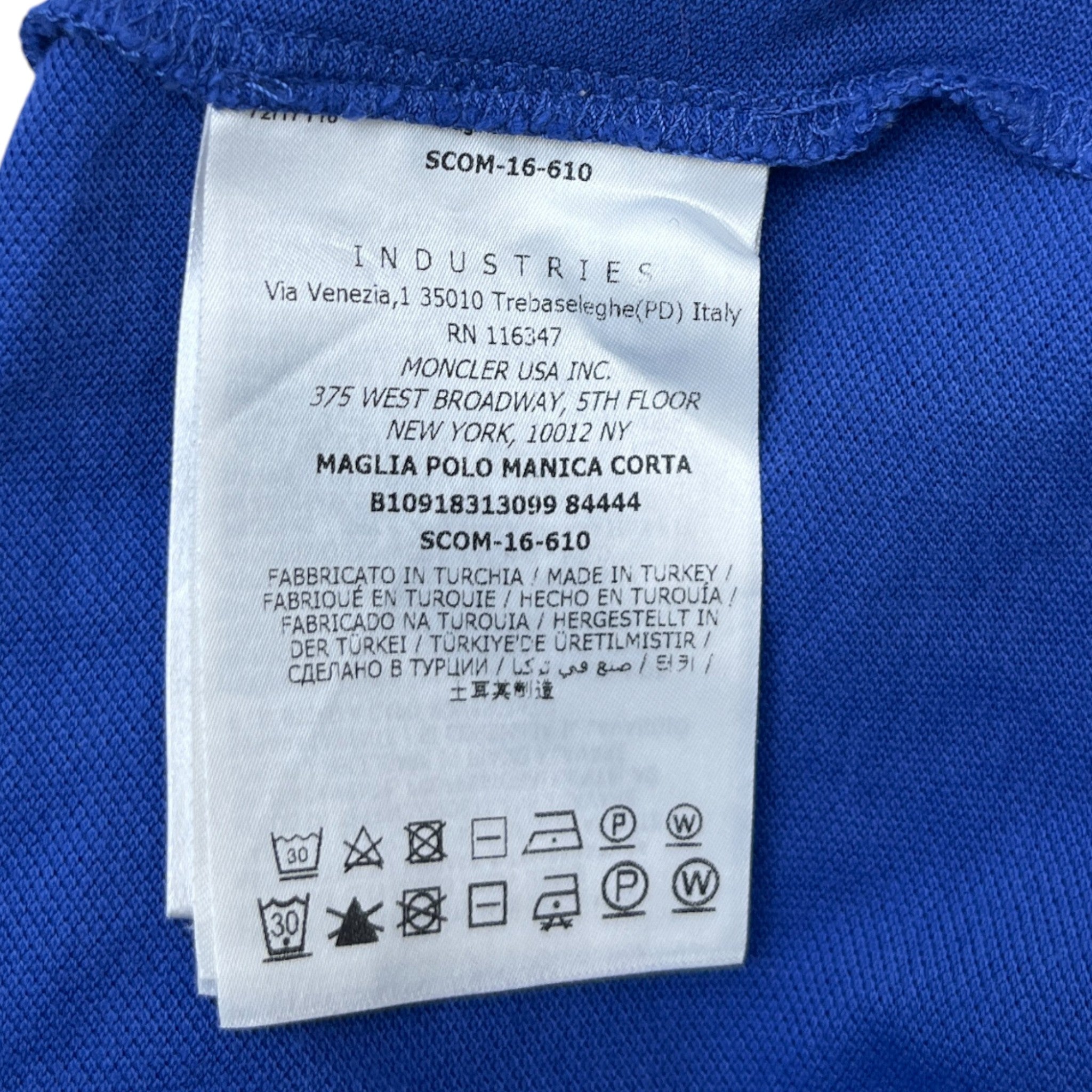 Men's Maglia Manica Corta Polo Shirt Blue Size S