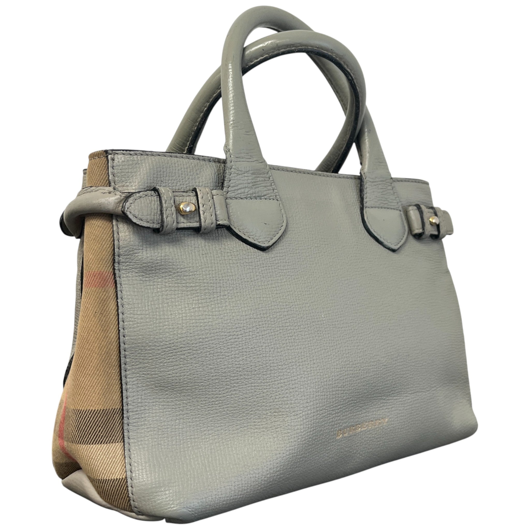 Women's Checkered Banner Handbag Grey