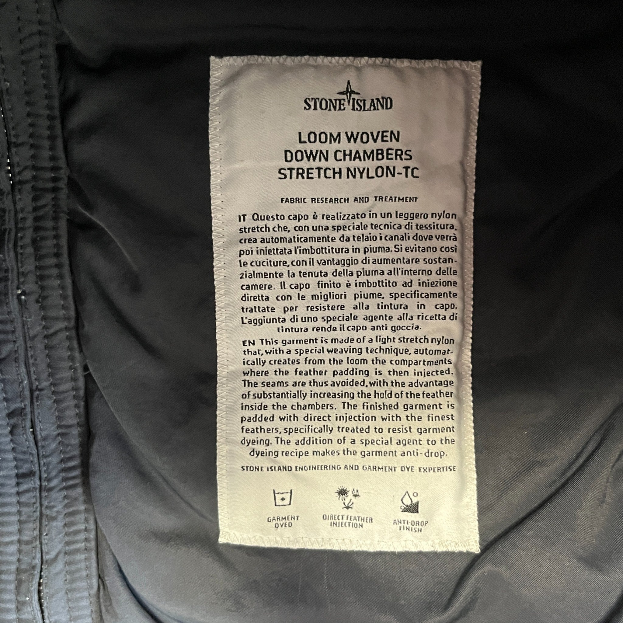 Men's Loom Woven Down Chambers Gilet Black Size L