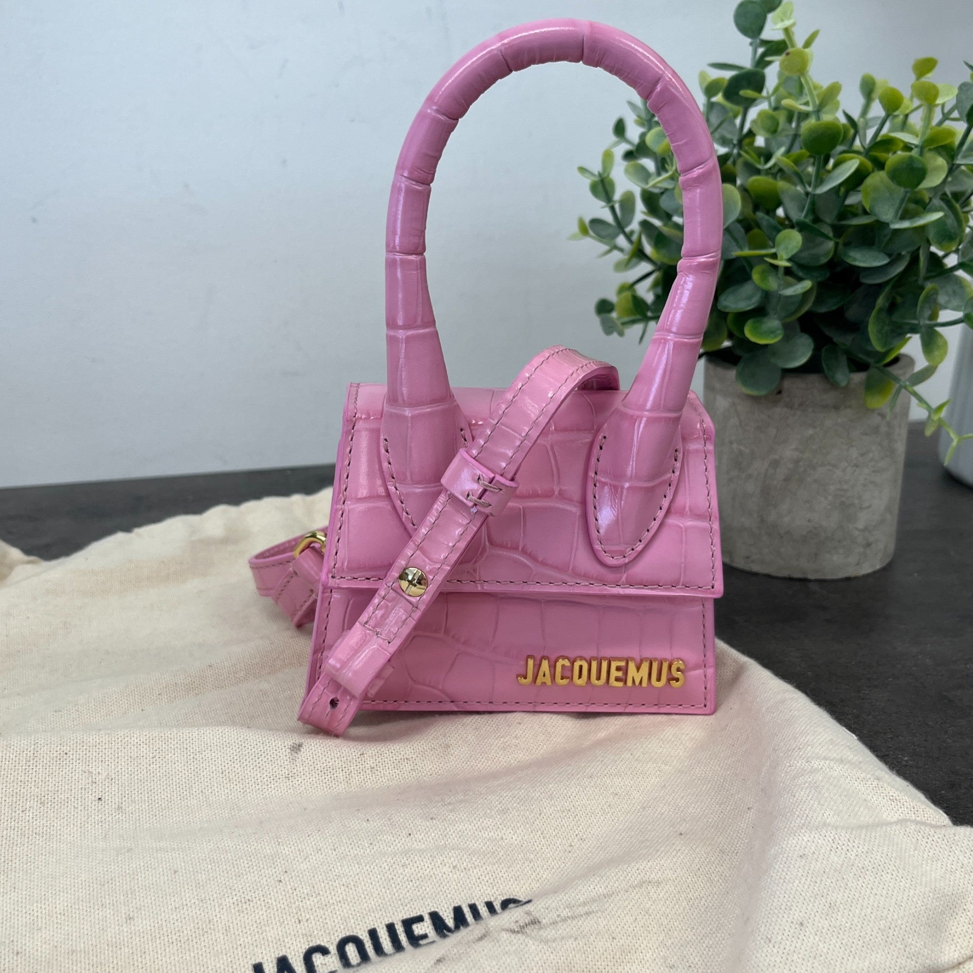 Women's Croc Embossed Mini Le Chiquito Bag Pink