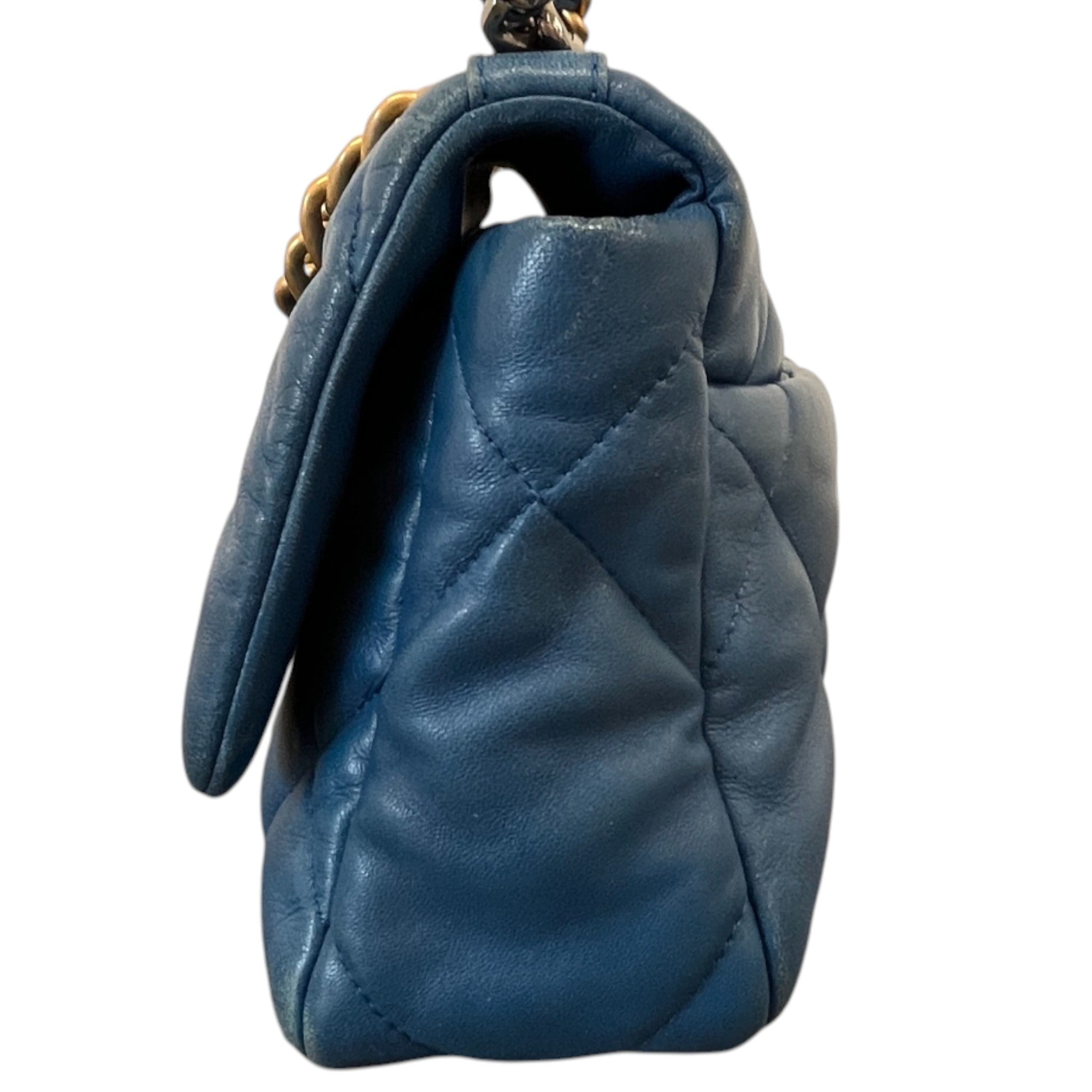 Women's 19 Flap Lambskin Small Bag Blue