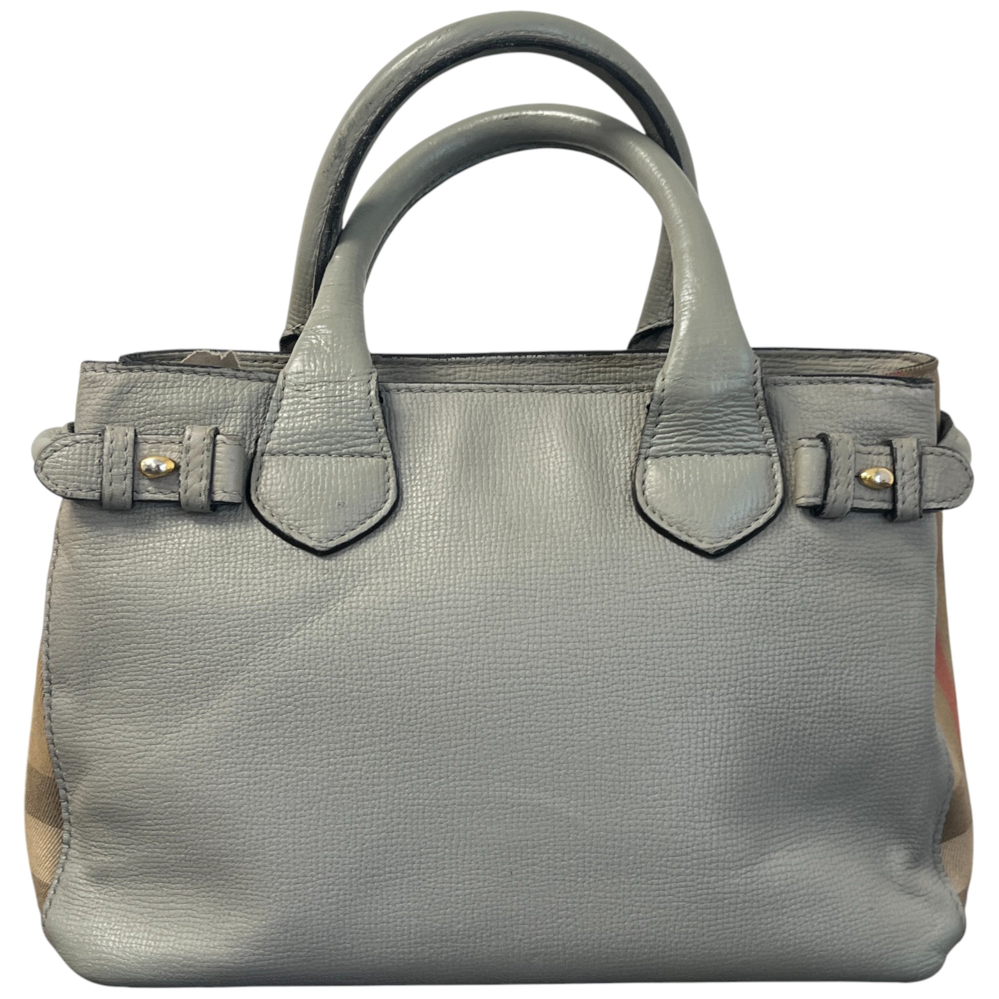 Women's Checkered Banner Handbag Grey