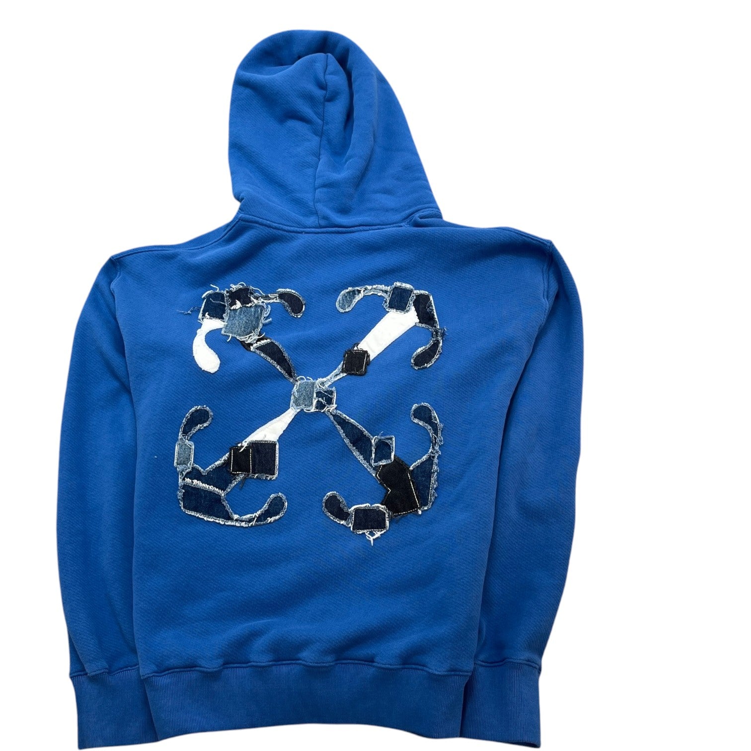 Men's Denim Arrow Logo Hoodie Blue Size M