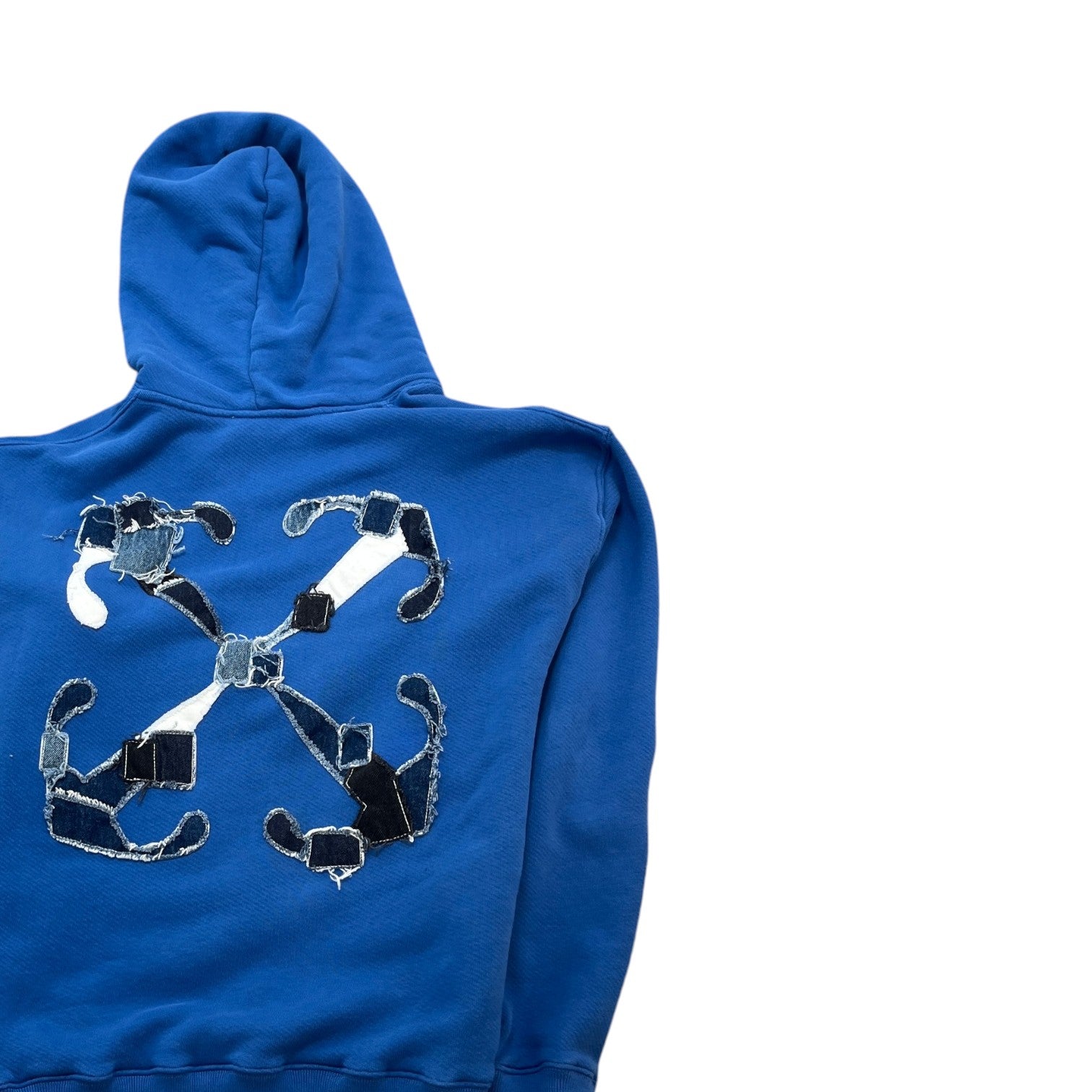 Men's Denim Arrow Logo Hoodie Blue Size M