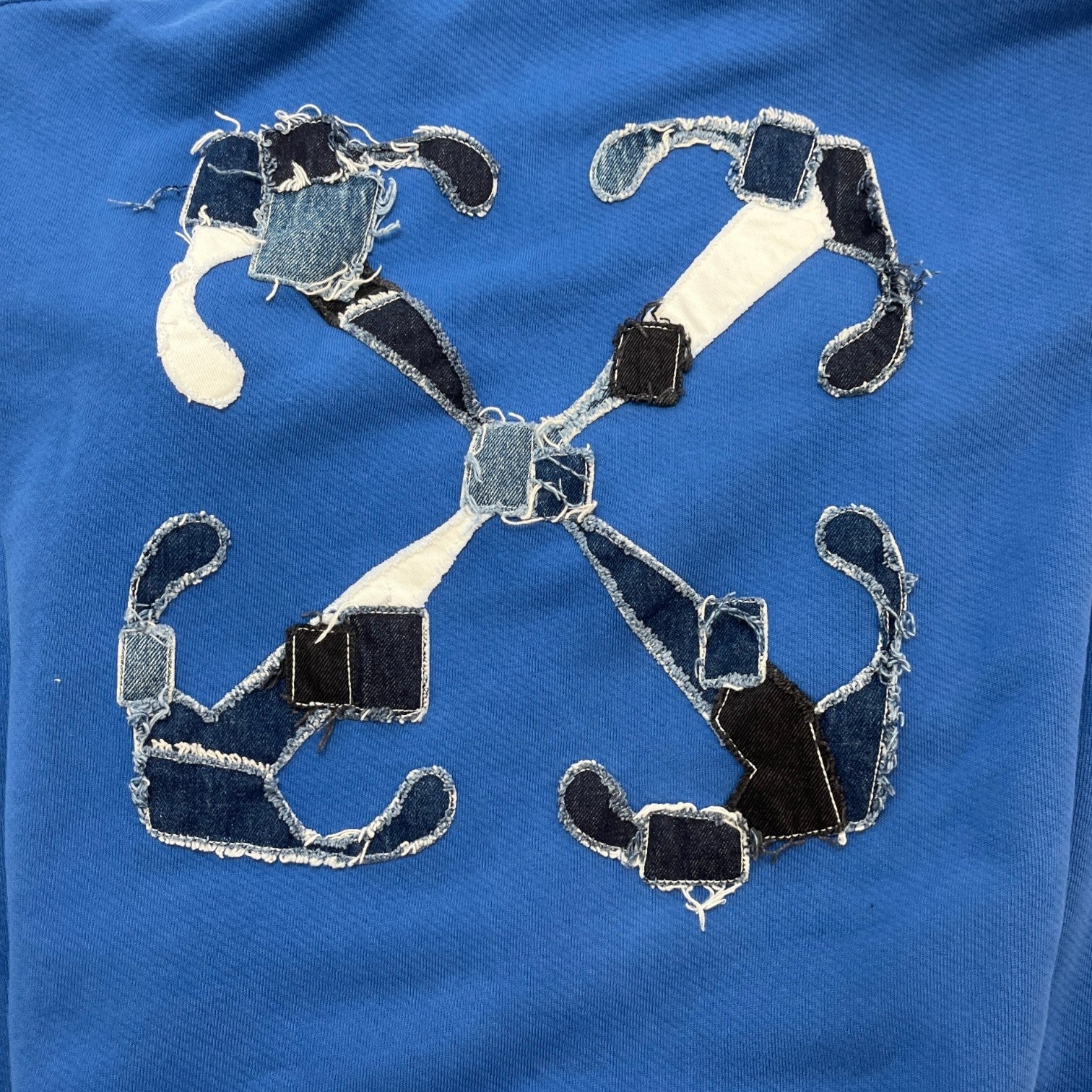 Men's Denim Arrow Logo Hoodie Blue Size M