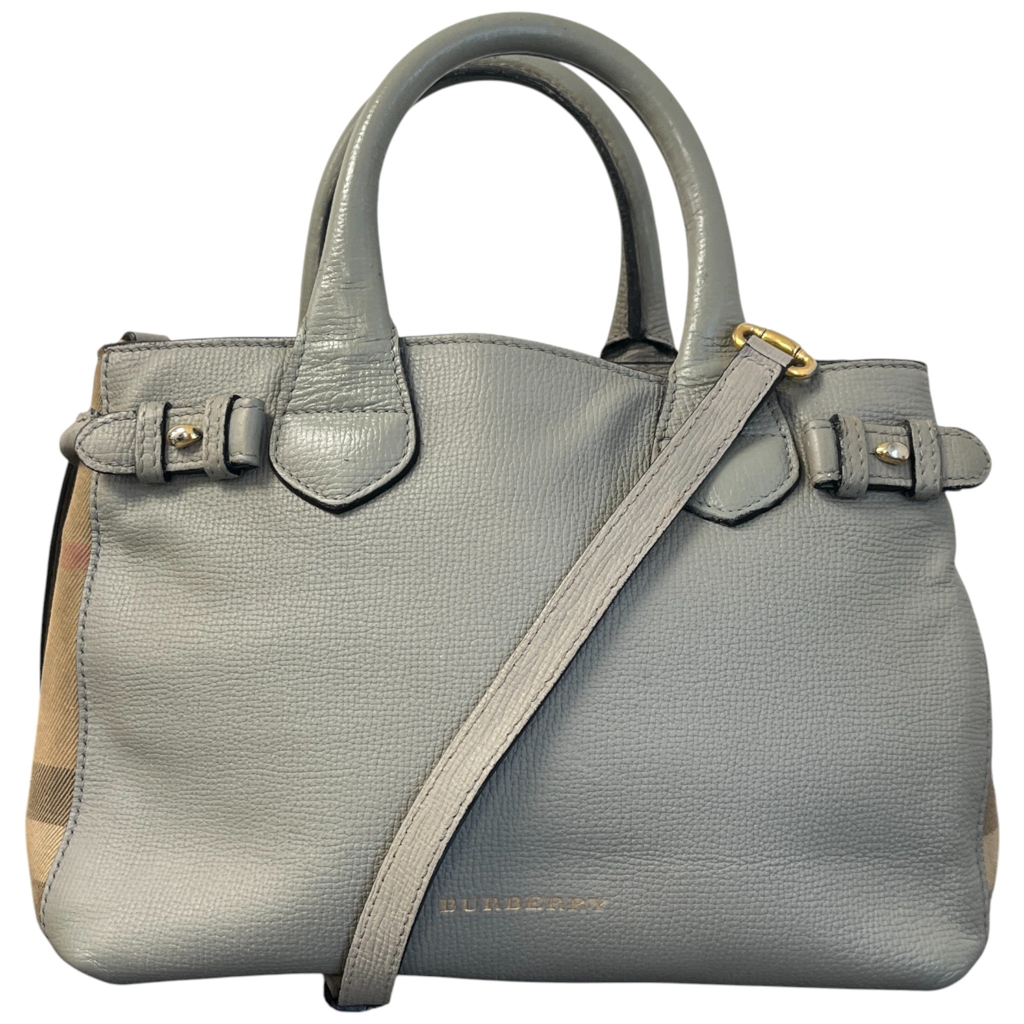 Women's Checkered Banner Handbag Grey