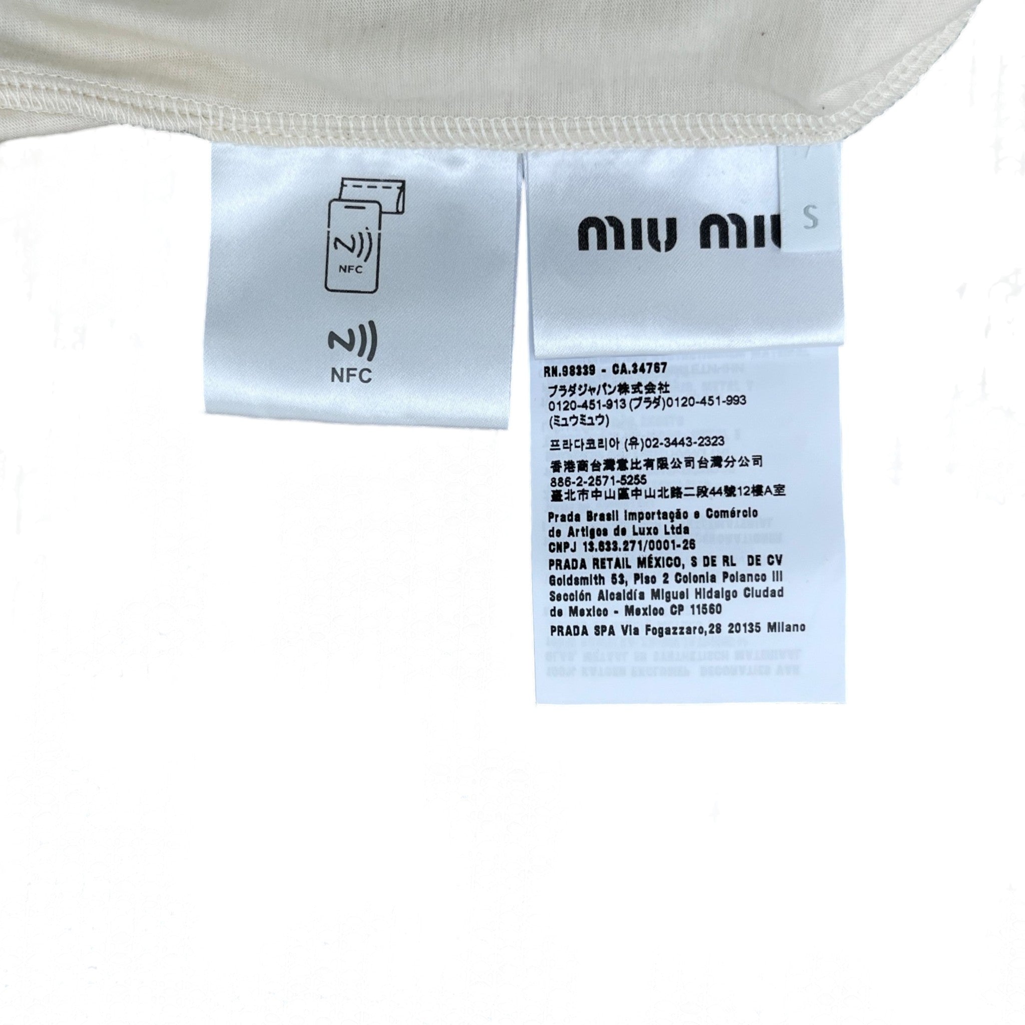 Women's Crystal Embellished T-Shirt Cream Size S