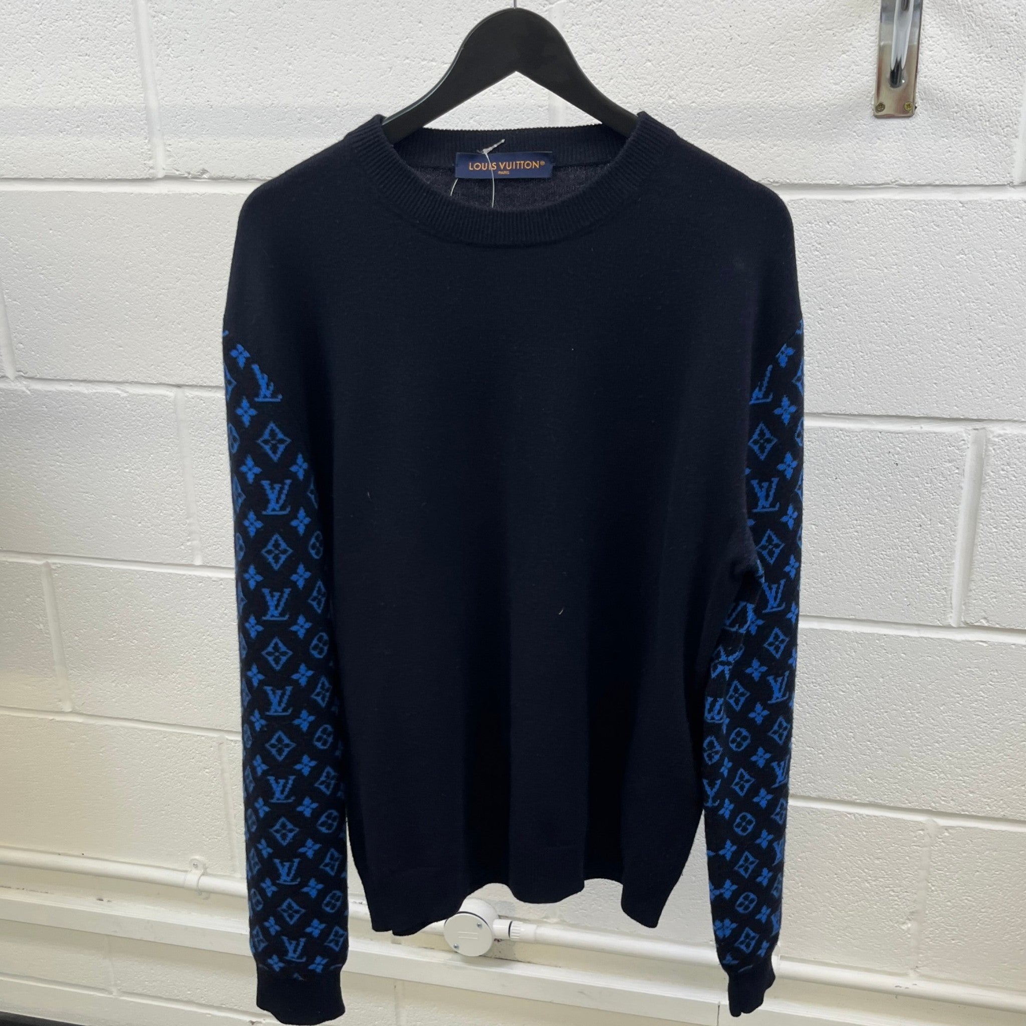 Men's Monogram Mix Cashmere Jumper Navy Size M